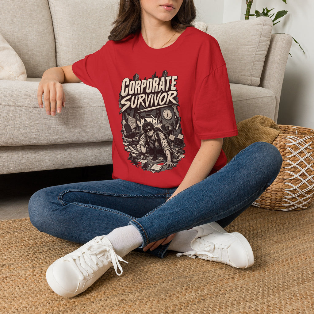 Funny Dark Humor Tshirt — Funny Office Tshirt Dark Humor Graphic Tee Unique Coworker Gift CORPORATE SURVIVOR Shirt