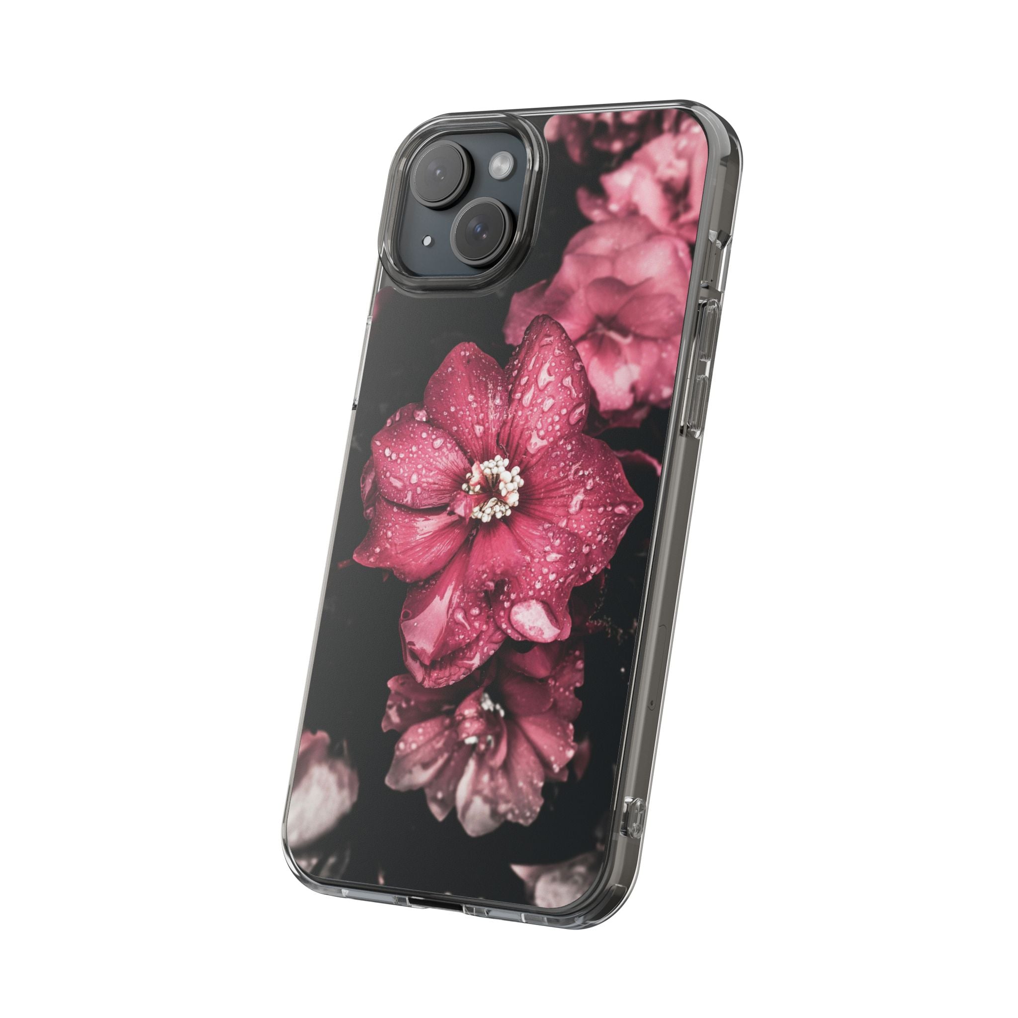 Pink Flowers Clear Cases iPhone Case Samsung Phone Case Unique Gift Cute Phone Cover Unique iPhone 17 Pro Max Phone Case