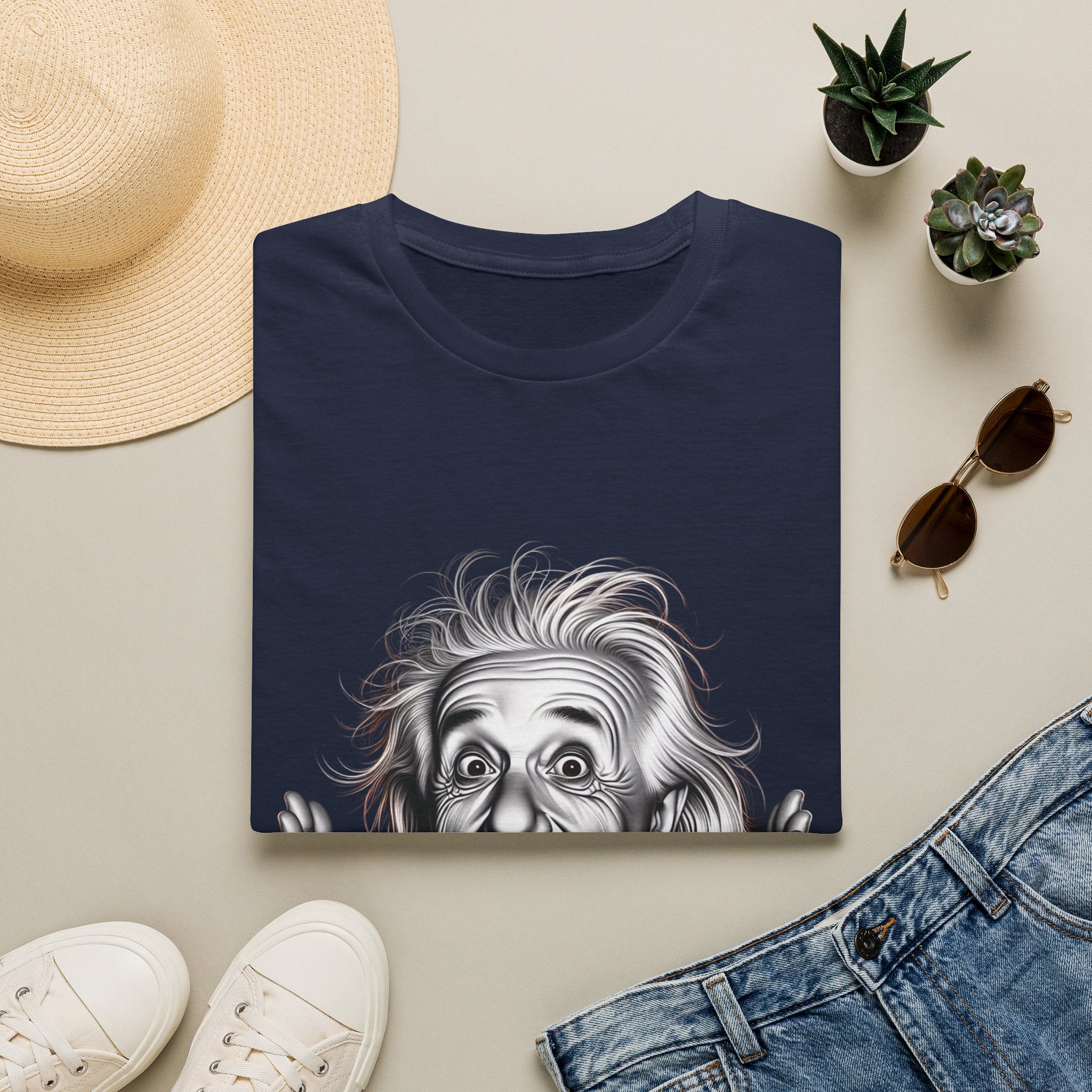 Funny Albert Einstein Print T-Shirt Unisex Softstyle T-Shirt Cotton Unique Gift