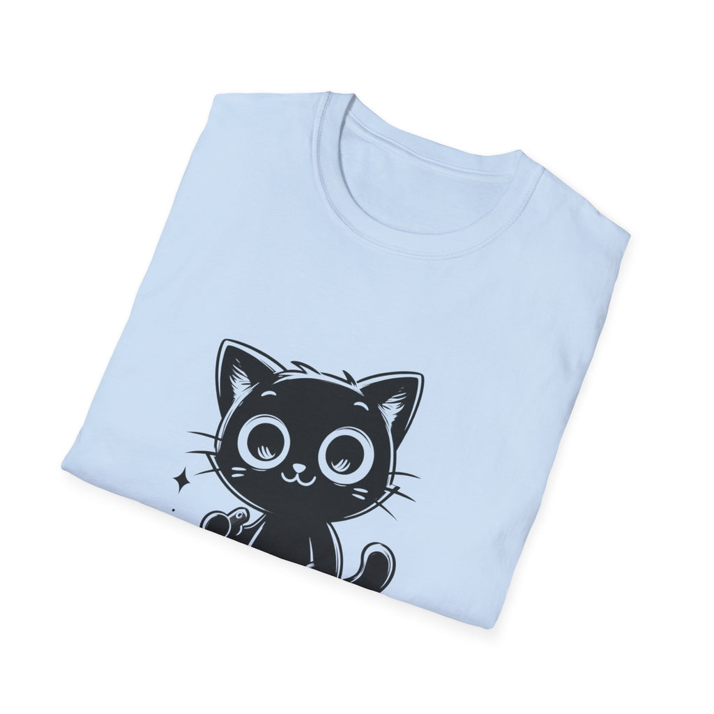 Women's and Men's Funny Cat T-shirt you saw nothing cat with bloody knife Halloween tee Soft Unisex Tshirt Gift for Her