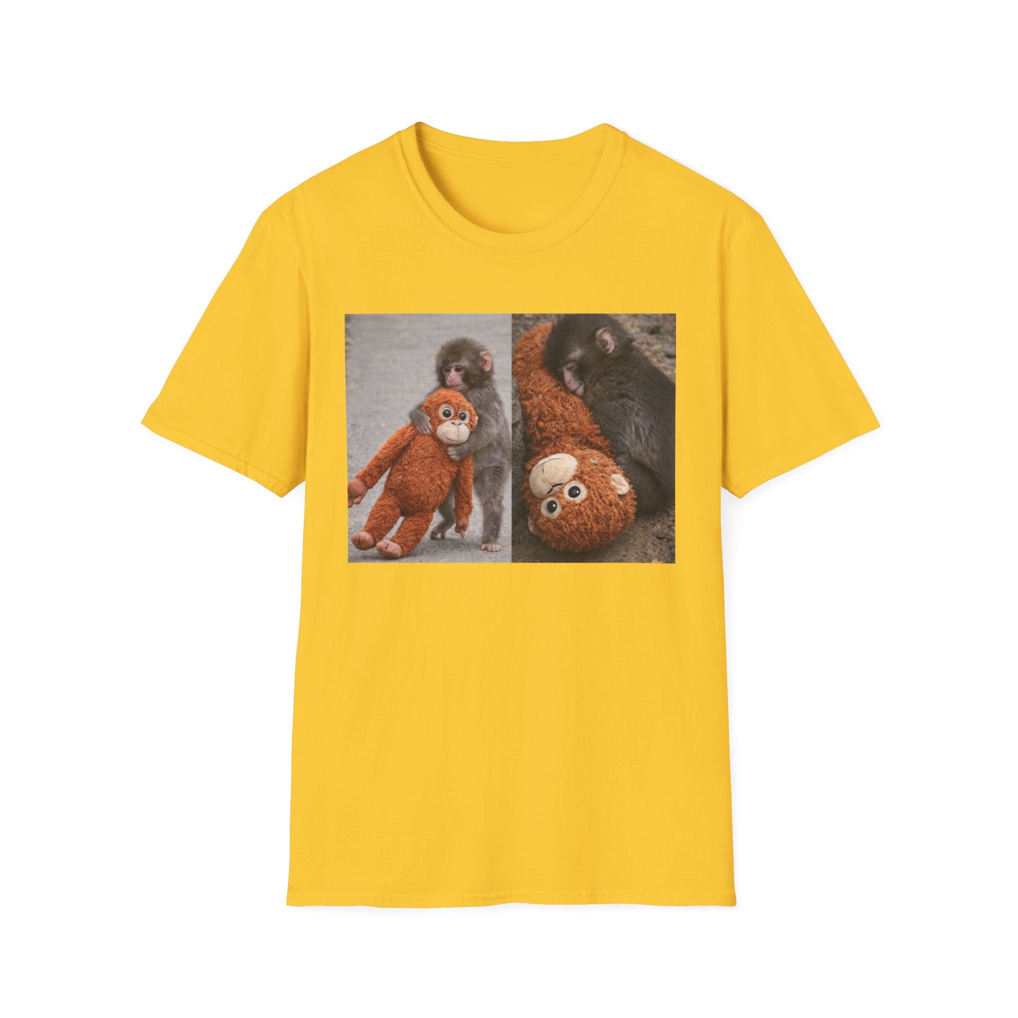 Funny Punch Monkey Viral Animal Tshirt Cute Trendy Unisex Softstyle T-Shirt Gift
