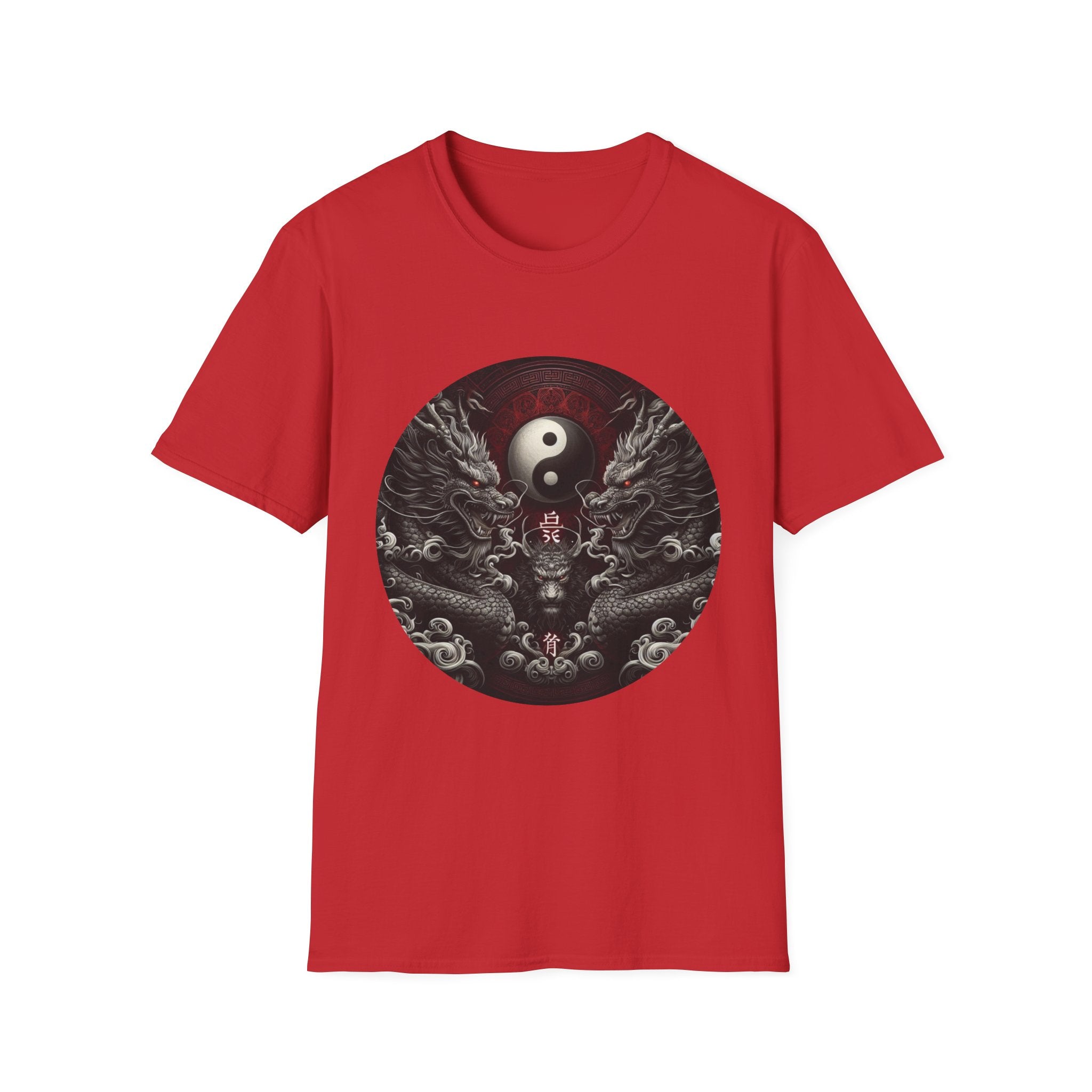 Dragon T-shirt Men Women Graphic Tee Clothing Apparel Symbol Ying Yang Best Gift
