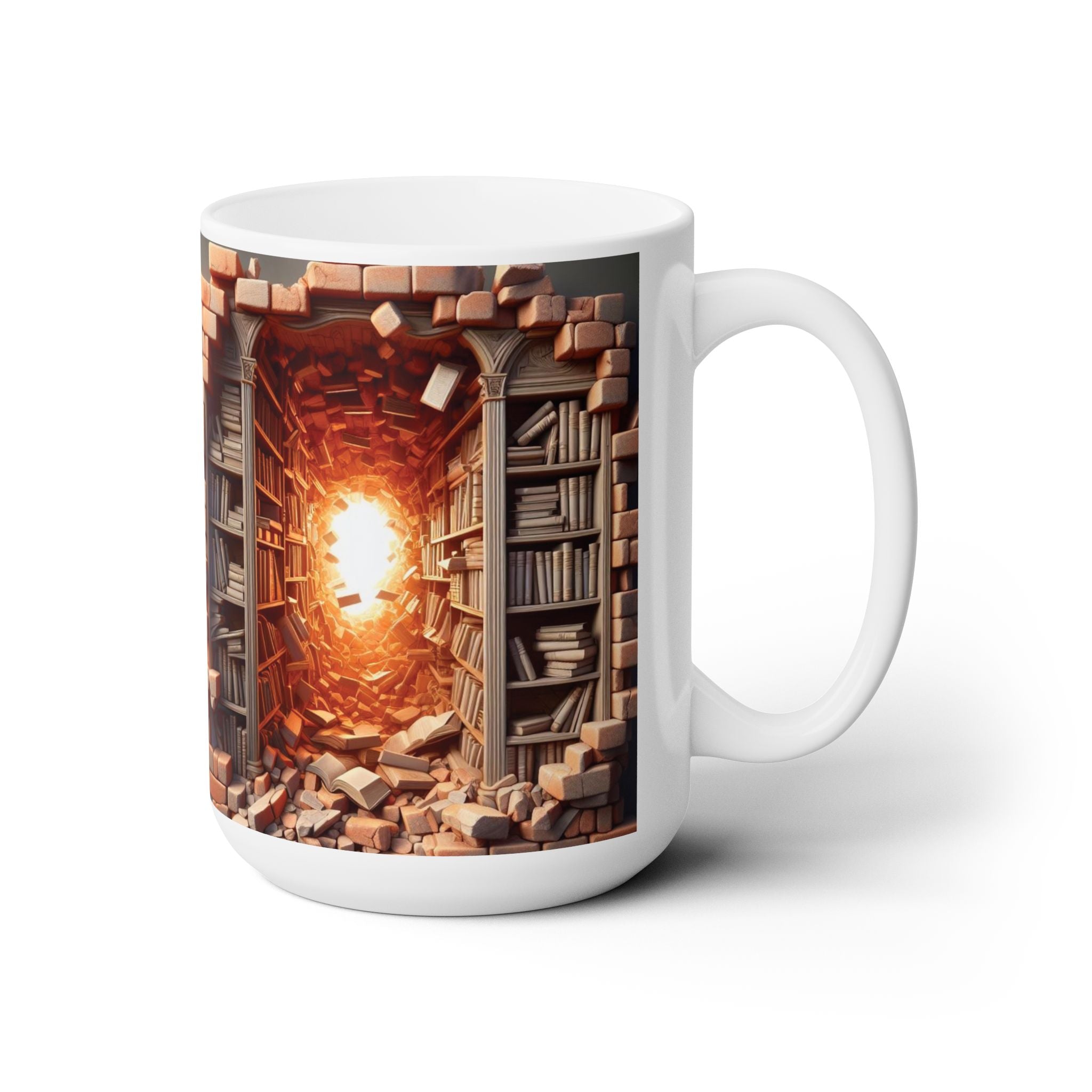 3D Bookshelf Mug Library Book Mugs Funny Ceramic Mug Unique Gift Cup Work Office
