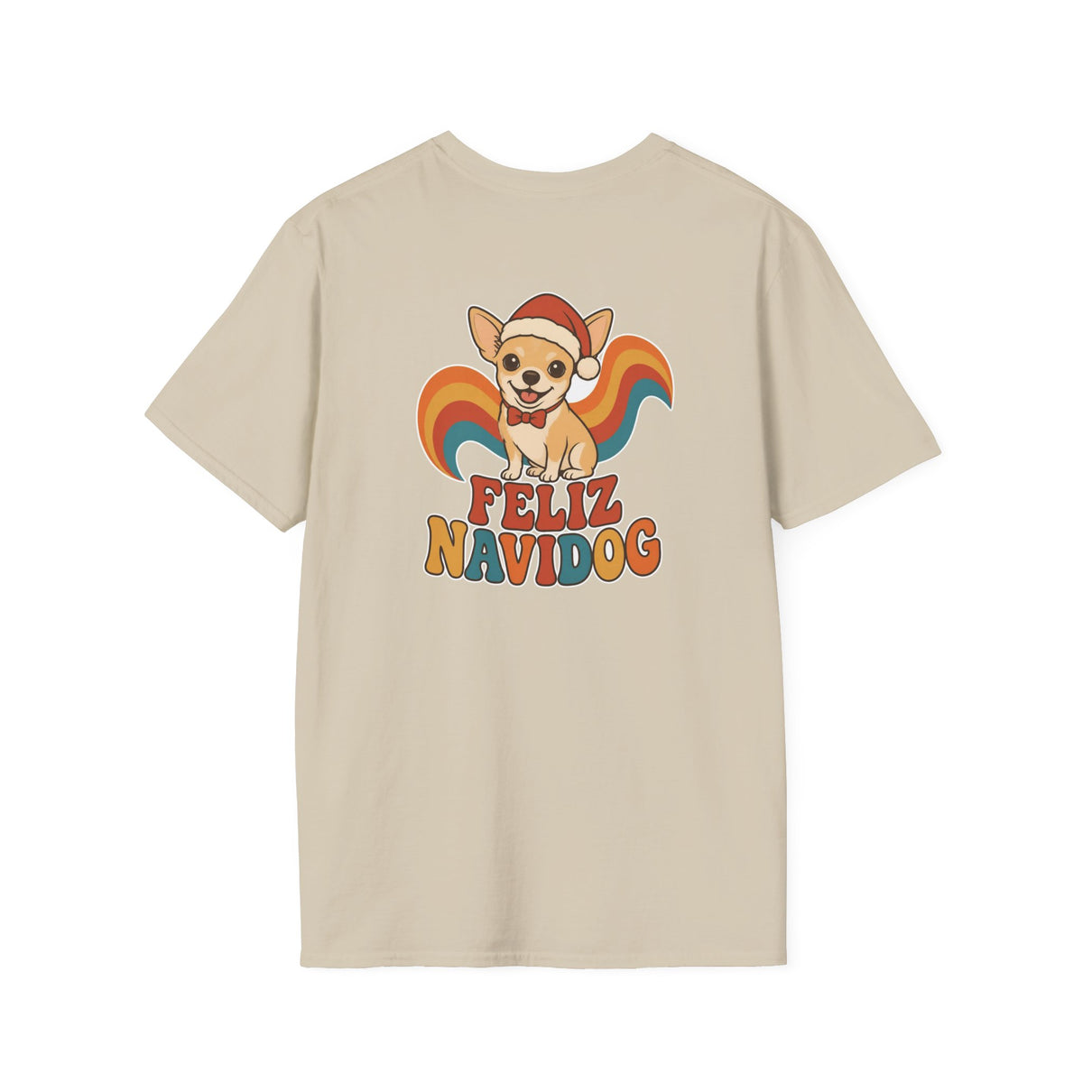 Retro Christmas Dog T-Shirt Feliz Navidog Vintage Dog Lover Shirt Unisex Softstyle Tee Christmas Gift