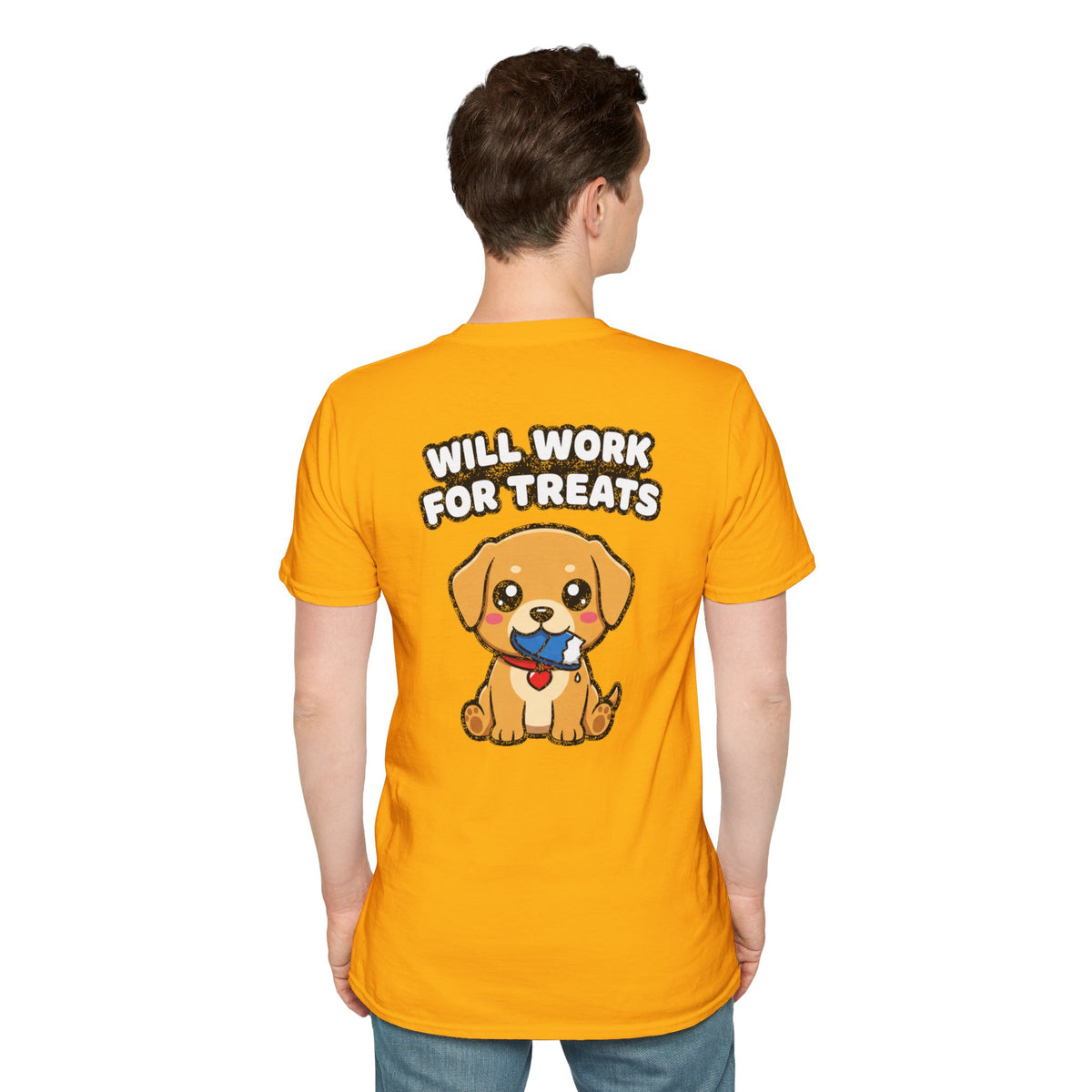 Cute Labrador Shirt Will Work For Treats Funny Dog Lover Unisex Softstyle Tee Gift