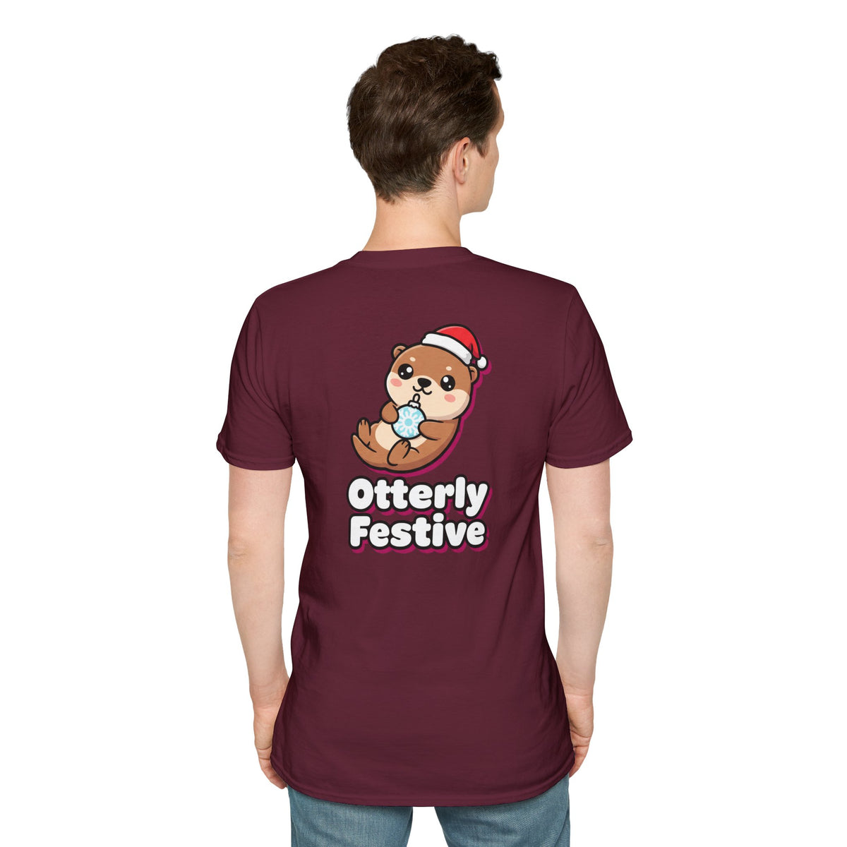 Cute Christmas Shirt Otterly Festive Funny Animal Unisex Softstyle Tee Christmas Gift