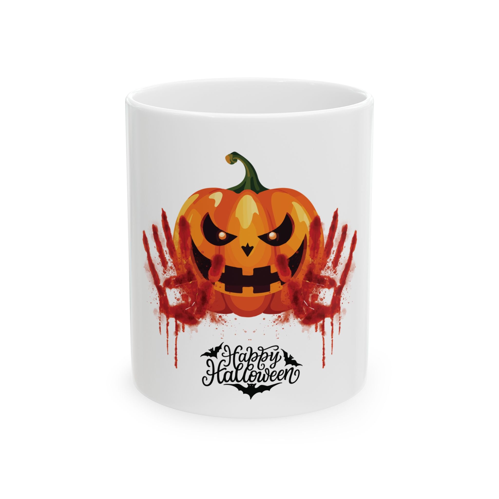 Happy Halloween Pumpkin Spooky White Coffee Mug Funny Best Gift For Friends 11oz