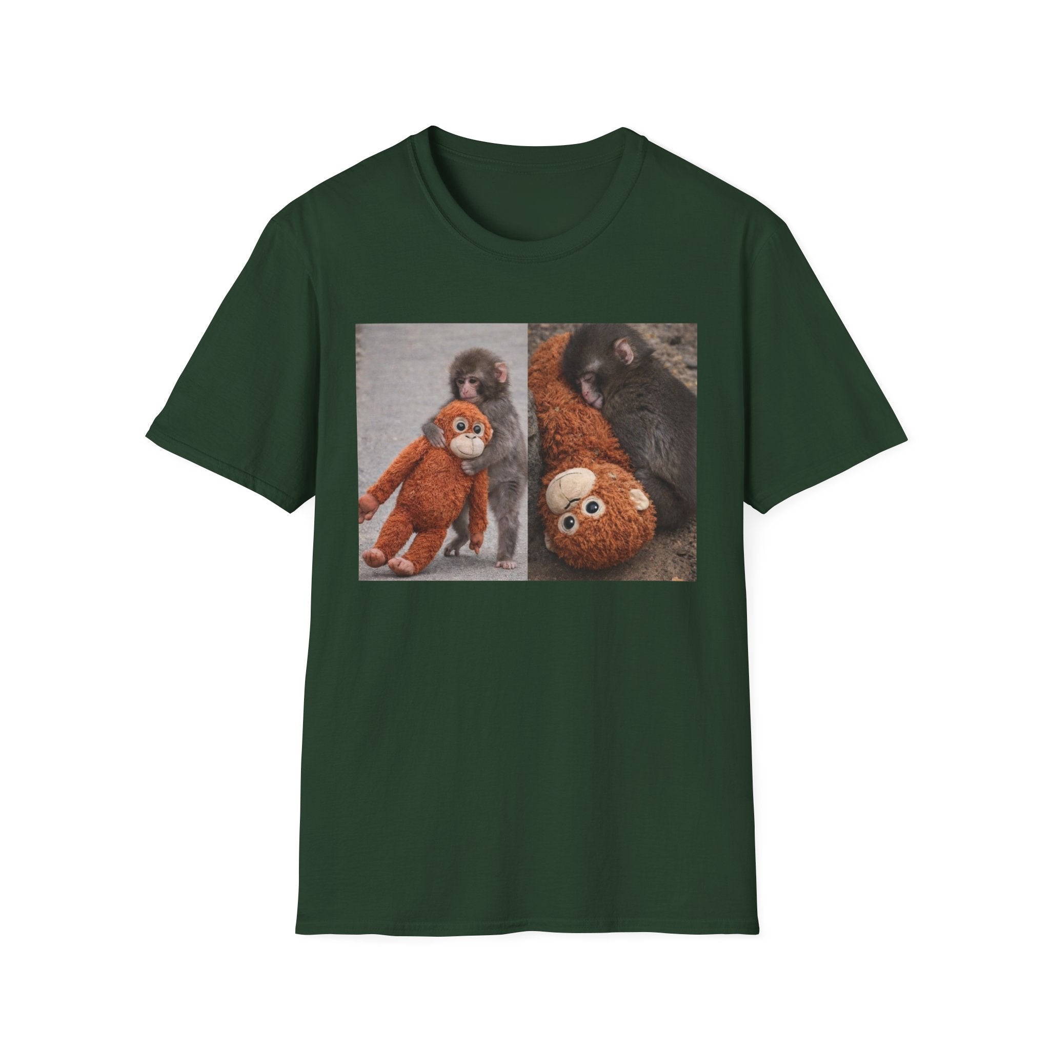 Funny Punch Monkey Viral Animal Tshirt Cute Trendy Unisex Softstyle T-Shirt Gift