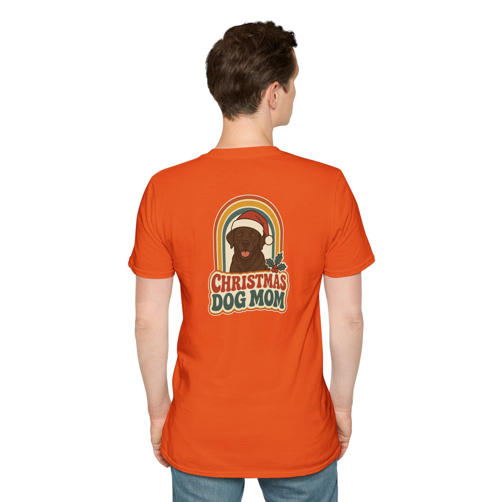 Retro Christmas Dog T-Shirt Christmas Dog Mom Vintage Dog Lover Shirt Unisex Softstyle Tee Christmas Gift