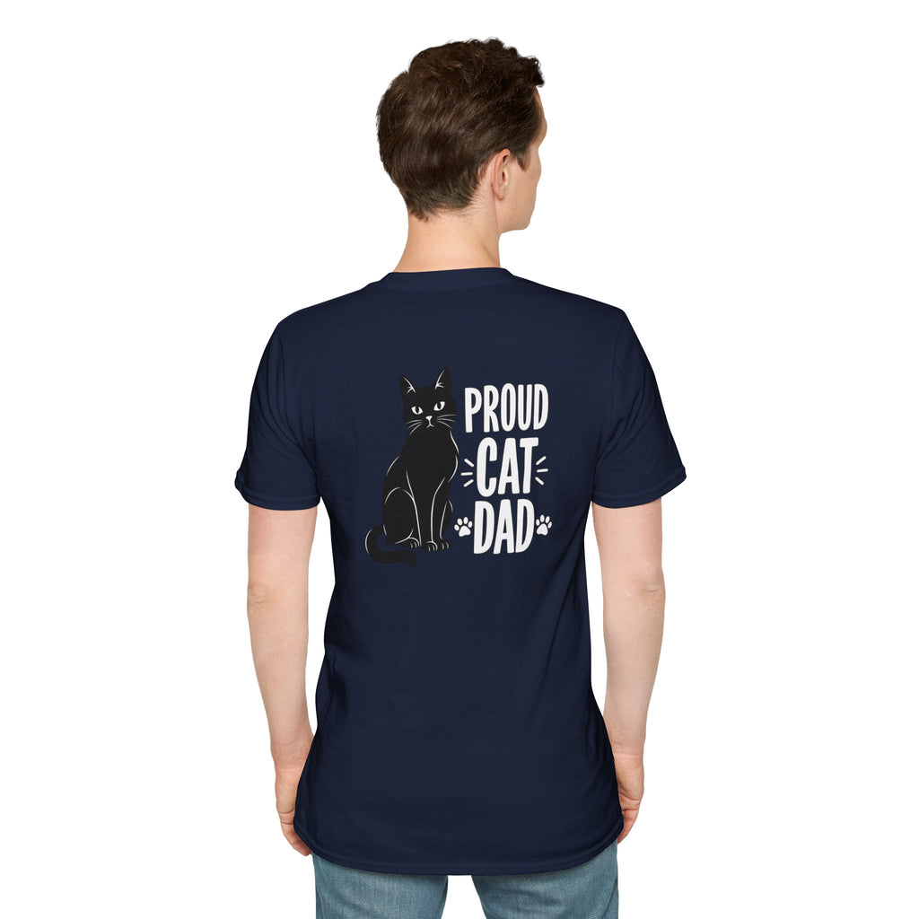 Cat Dad Shirt Proud Cat Dad Black Cat Silhouette Graphic Tee Unique Gift Funny Tshirt