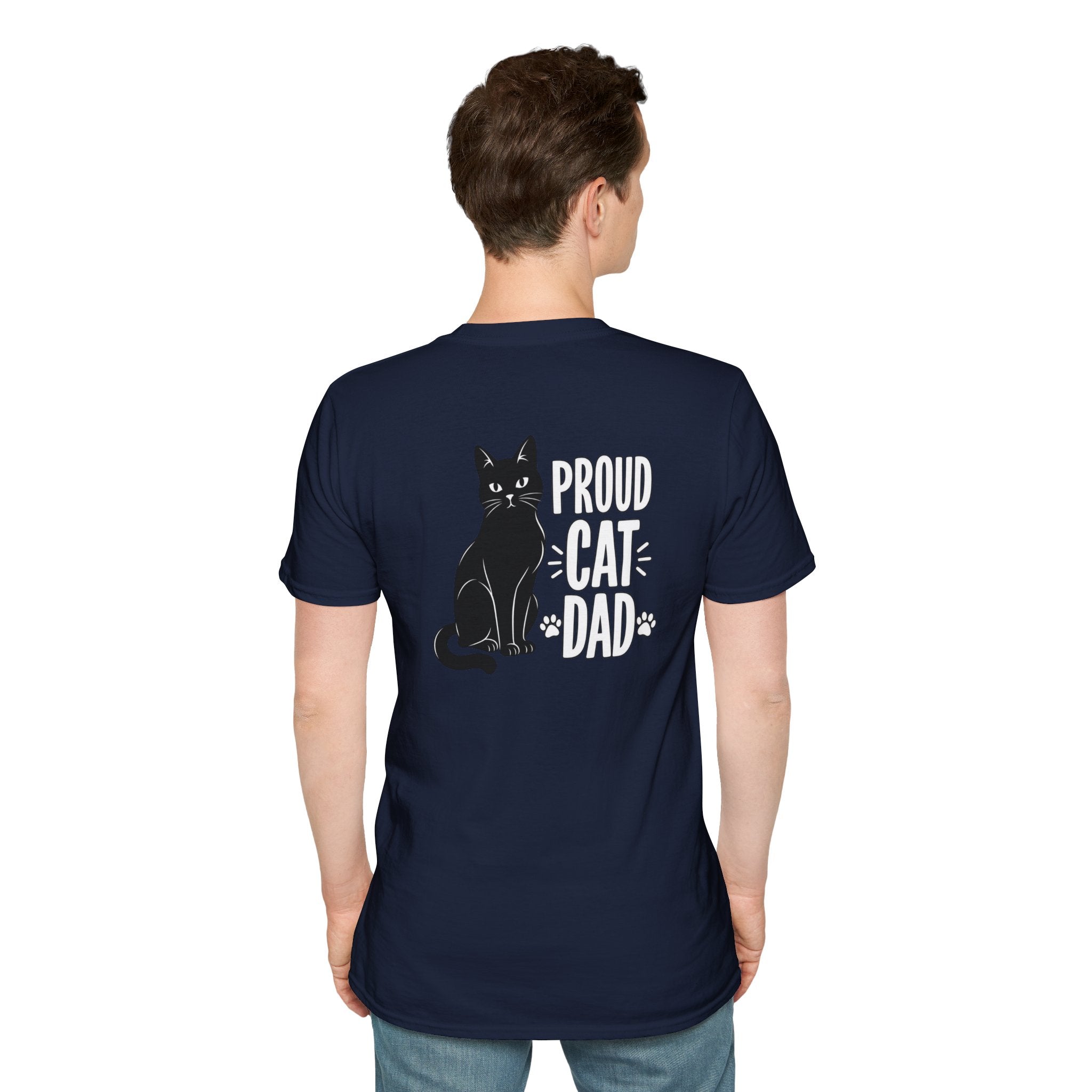 Cat Dad Shirt Proud Cat Dad Black Cat Silhouette Graphic Tee Unique Gift Funny Tshirt