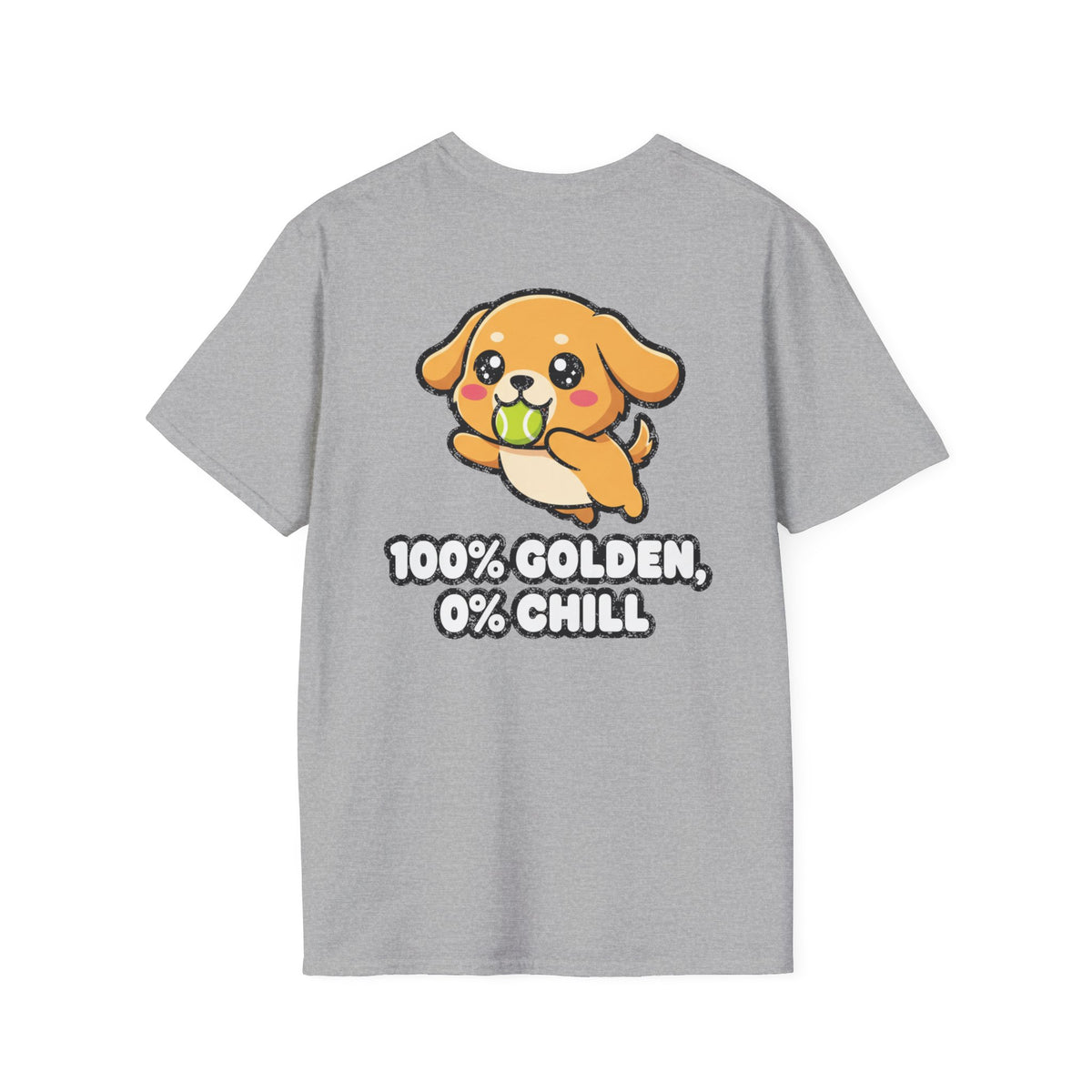 Cute Golden Retriever Shirt 100% Golden, 0% Chill Funny Dog Lover Unisex Softstyle Tee Gift