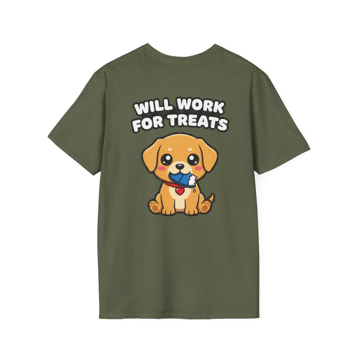 Cute Labrador Shirt Will Work For Treats Funny Dog Lover Unisex Softstyle Tee Gift