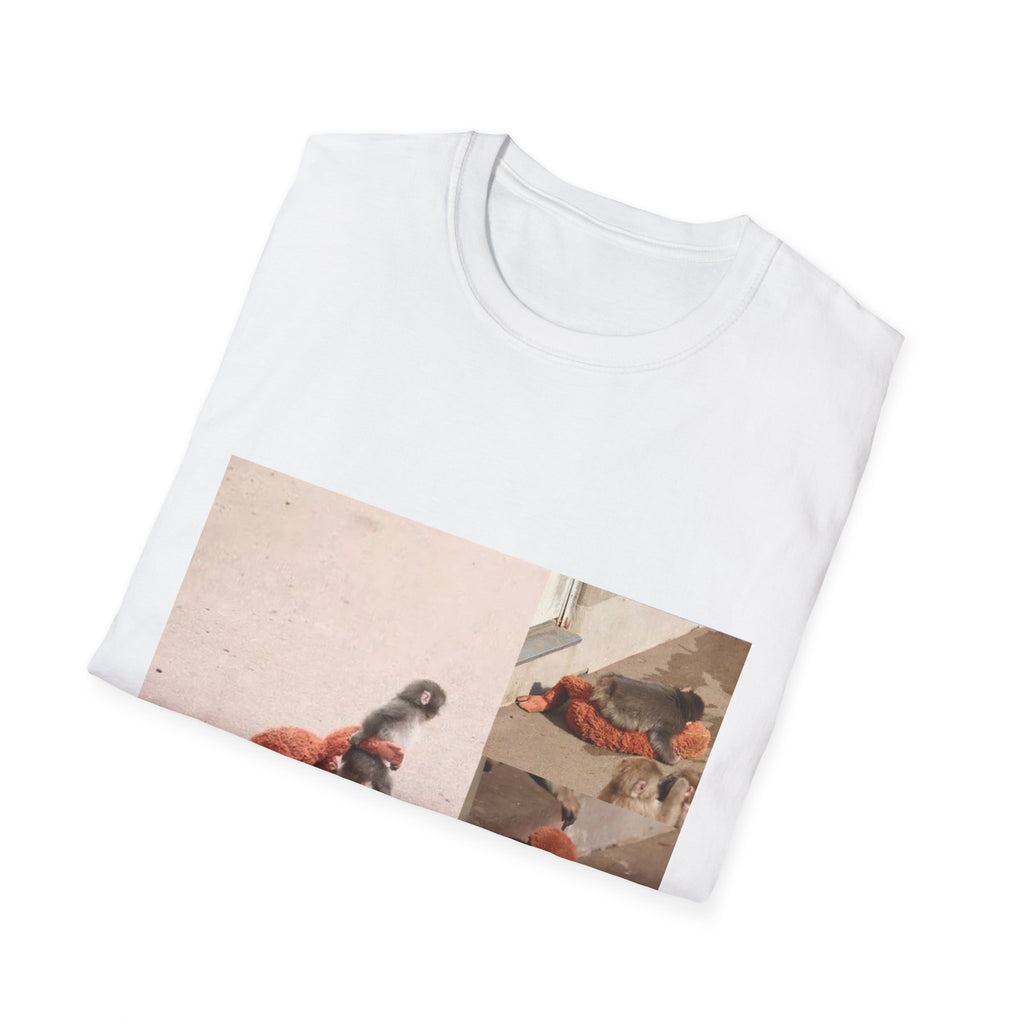Funny Punch Monkey Viral Animal Tshirt Cute Trendy Unisex Softstyle T-Shirt Gift