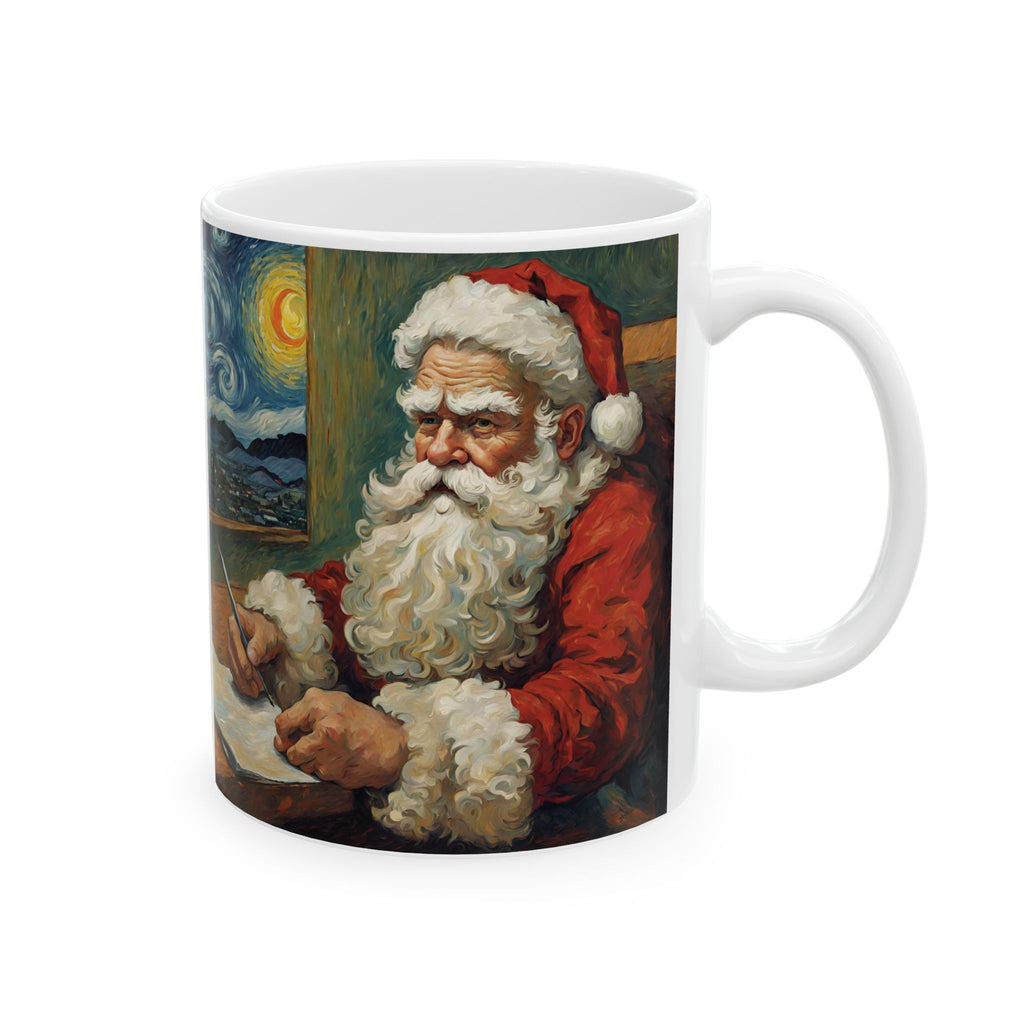 Santa Claus Mug in Vincent Van Gogh Style Mug Unique Funny Coffee Cup Gift 11oz