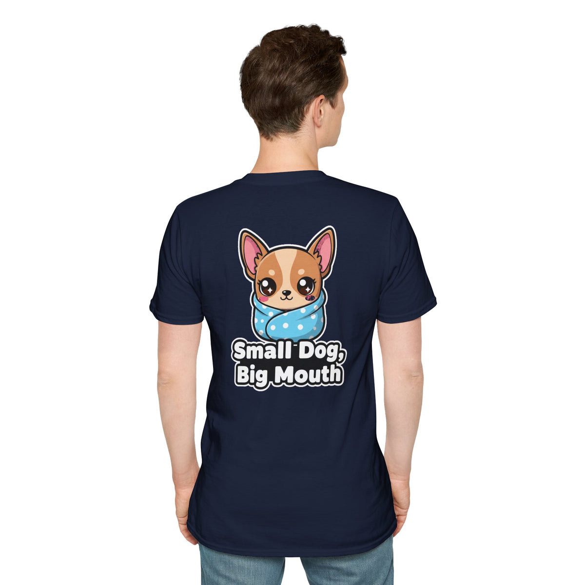 Cute Chihuahua Shirt Small Dog, Big Mouth Funny Dog Lover Unisex Softstyle Tee Gift