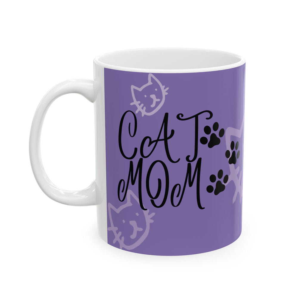 Cat Mom For Lover Funny Coffee Tea Ceramic Mug Office Work Cup Gift Cute Pet Mug