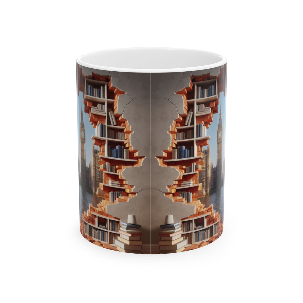 3D Bookshelf Mug Library Mugs London Ceramic Coffee Cup Tea Unique Office Gifts