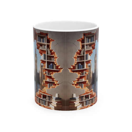 3D Bookshelf Mug Library Mugs London Ceramic Coffee Cup Tea Unique Office Gifts