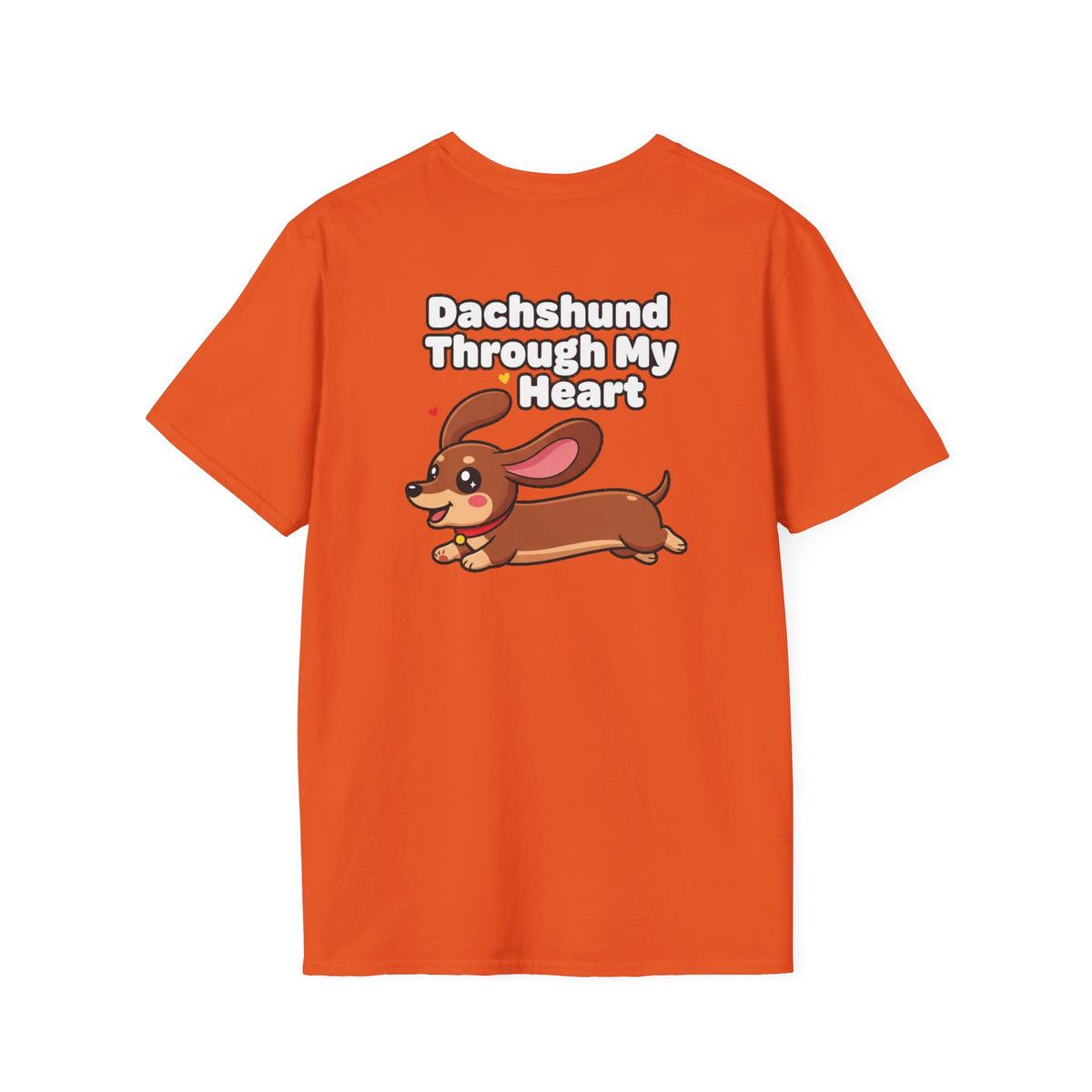 Cute Dachshund Shirt Dachshund Through My Heart Funny Dog Lover Unisex Softstyle Tee Gift