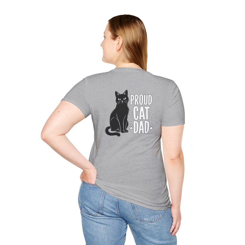 Cat Dad Shirt Proud Cat Dad Black Cat Silhouette Graphic Tee Unique Gift Funny Tshirt