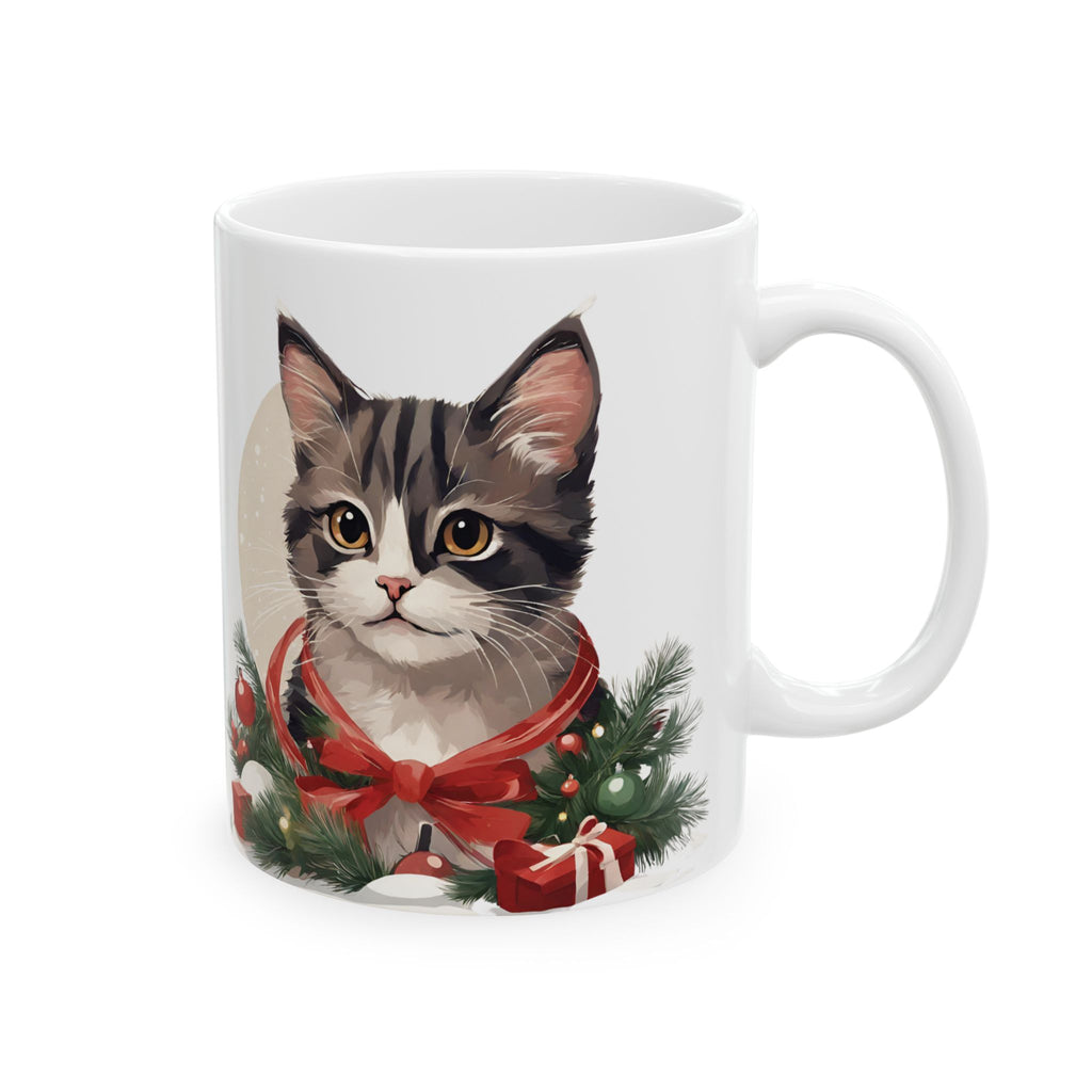 Christmas Mug Ceramic Cute Cat Mug Holiday Gift Kids Funny Coffee Cup Tea Animal