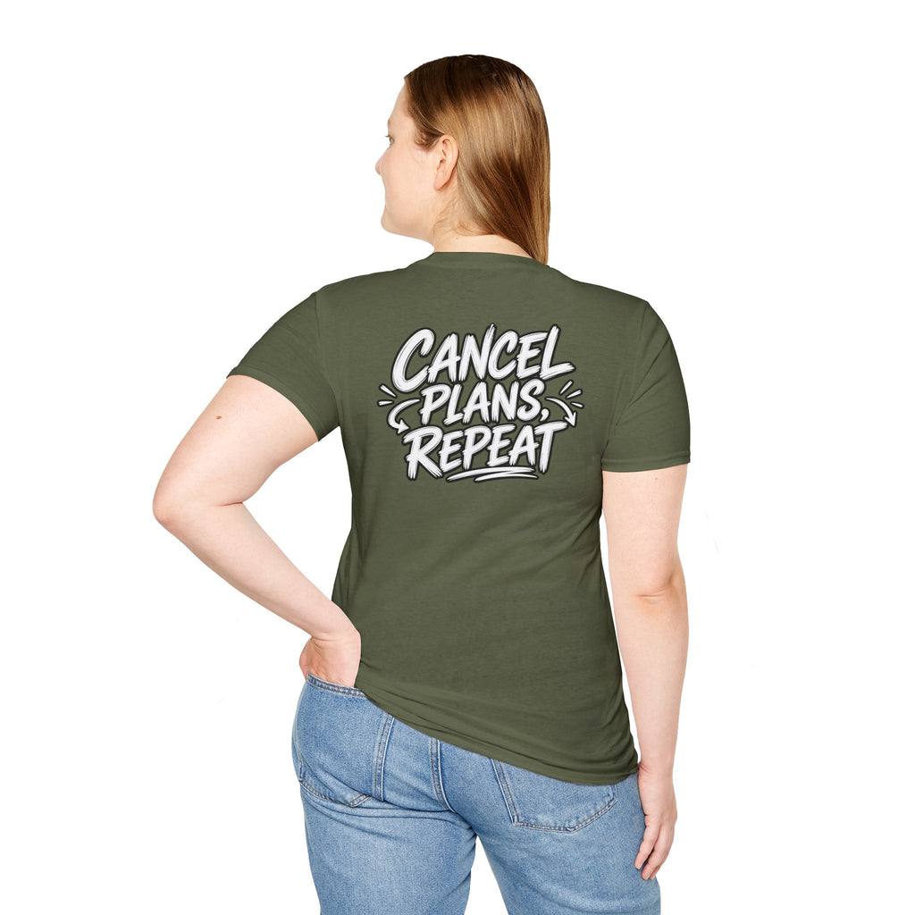 Introvert Shirt Cancel Plans Repeat Funny Dark Humor Sarcastic Graphic Tee Funny Office Tshirt