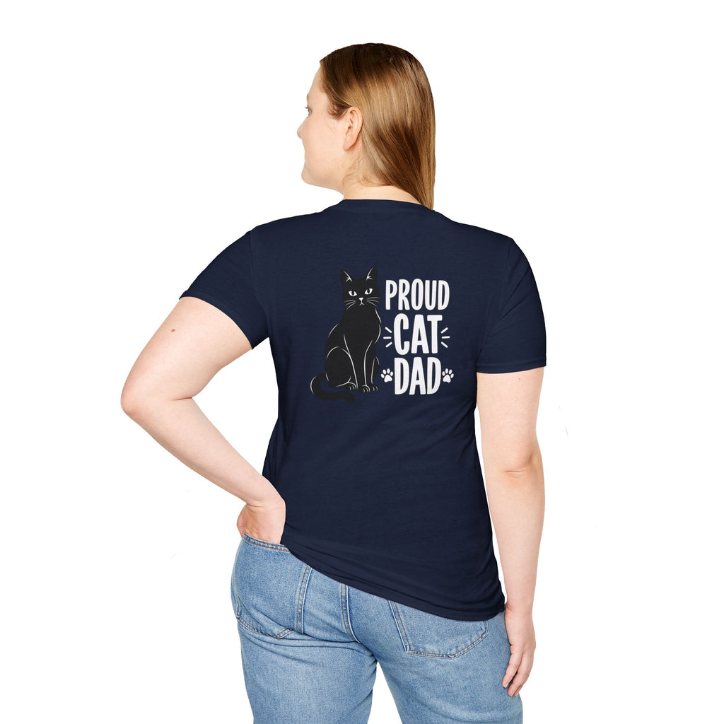 Cat Dad Shirt Proud Cat Dad Black Cat Silhouette Graphic Tee Unique Gift Funny Tshirt