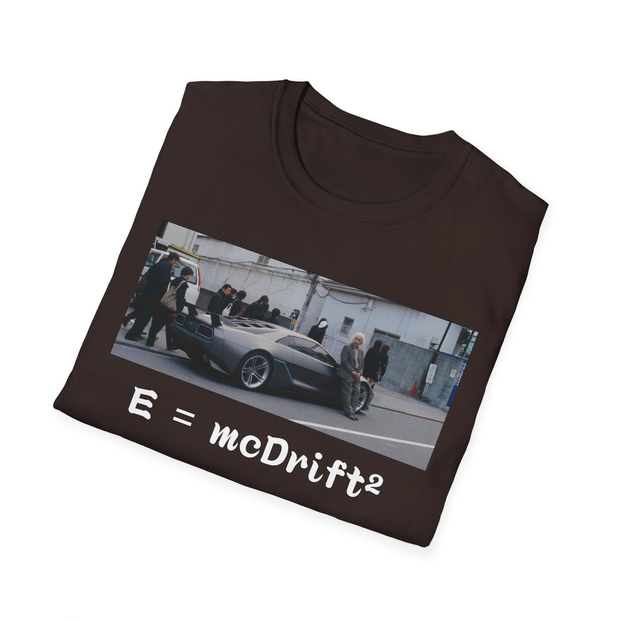 Funny Einstein Drift T-Shirt Speed Racing Car Unisex Softstyle TShirt Gift Men