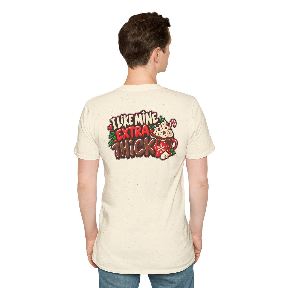 Funny Christmas Pun Tee Cheeky Holiday Shirt Dark Humor Funny Shirt I LIKE MINE EXTRA THICK T-Shirt Unique Gift