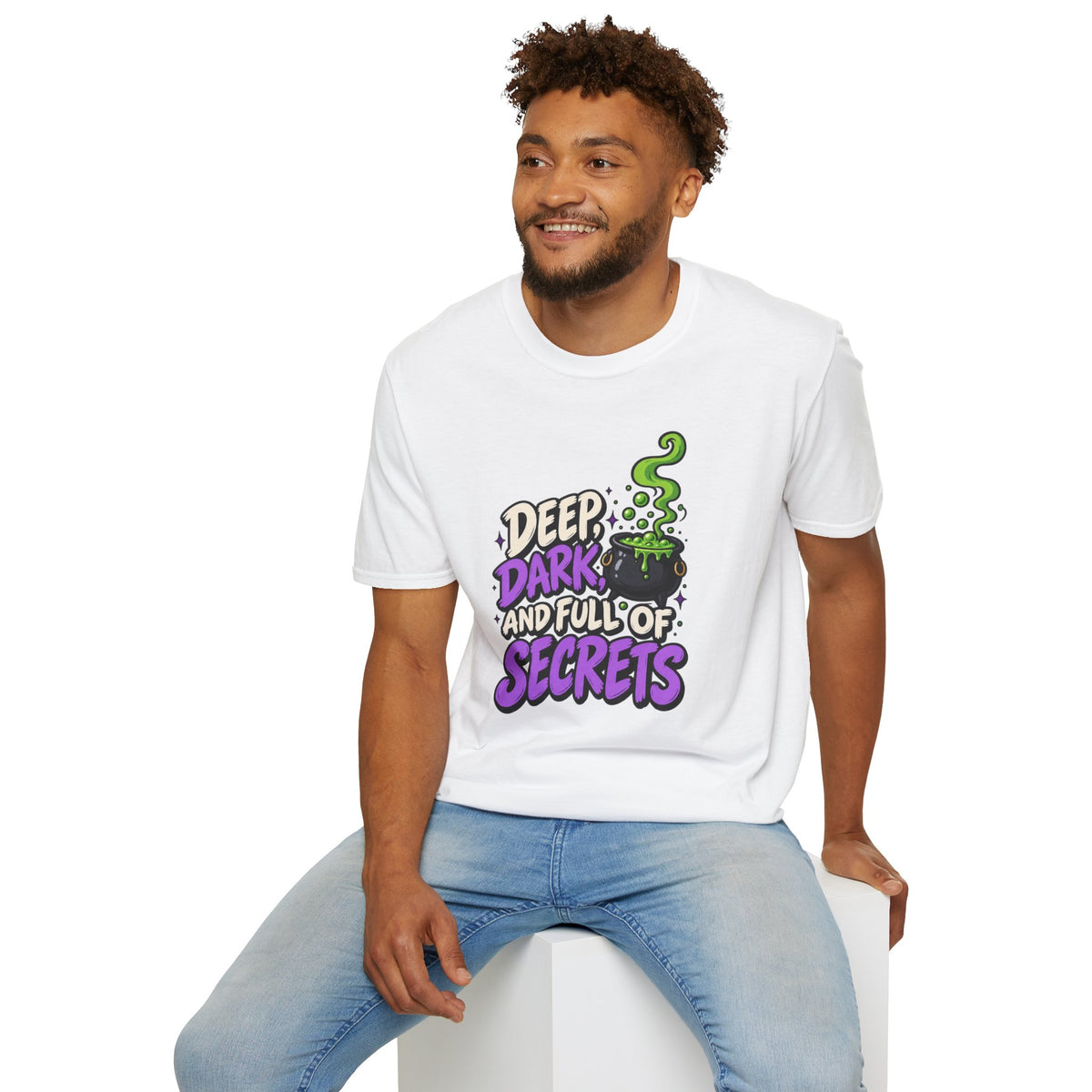 Funny Halloween Shirt DEEP DARK AND FULL OF SECRETS Novelty Tee Graphic T-Shirt