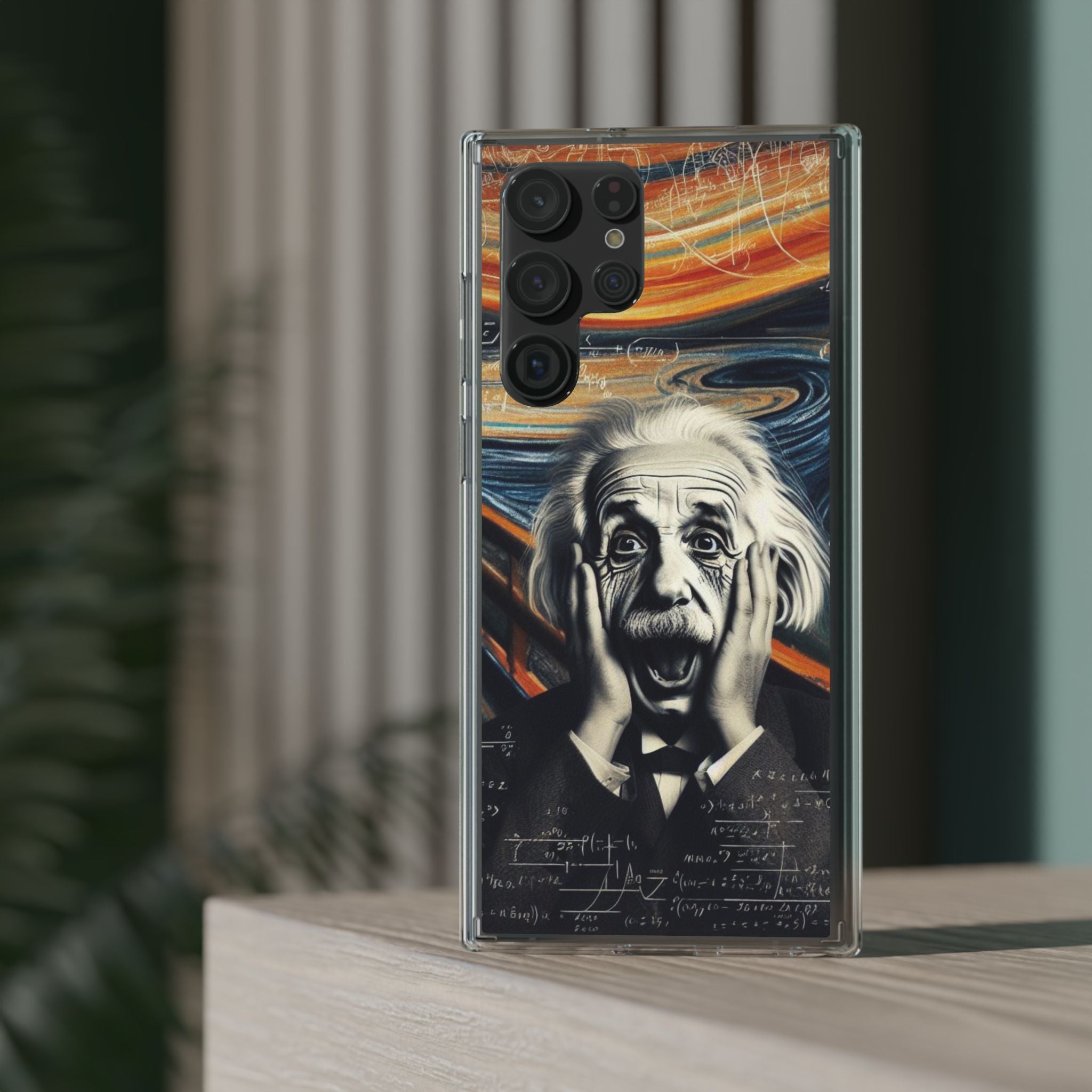 Funny Einstein Clear Phone Cases Edvard Munch Scream Unique iPhone Samsung Cases