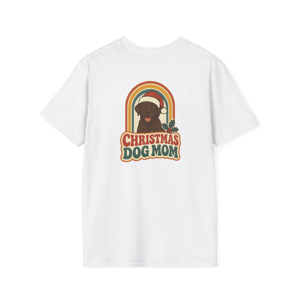 Retro Christmas Dog T-Shirt Christmas Dog Mom Vintage Dog Lover Shirt Unisex Softstyle Tee Christmas Gift