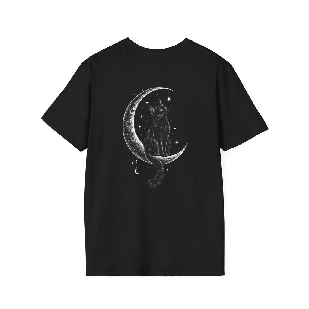 Black Cat Shirt Moon Silhouette Minimalist Funny Cat Lover Graphic Tee Unique Gift Black Cat T shirt