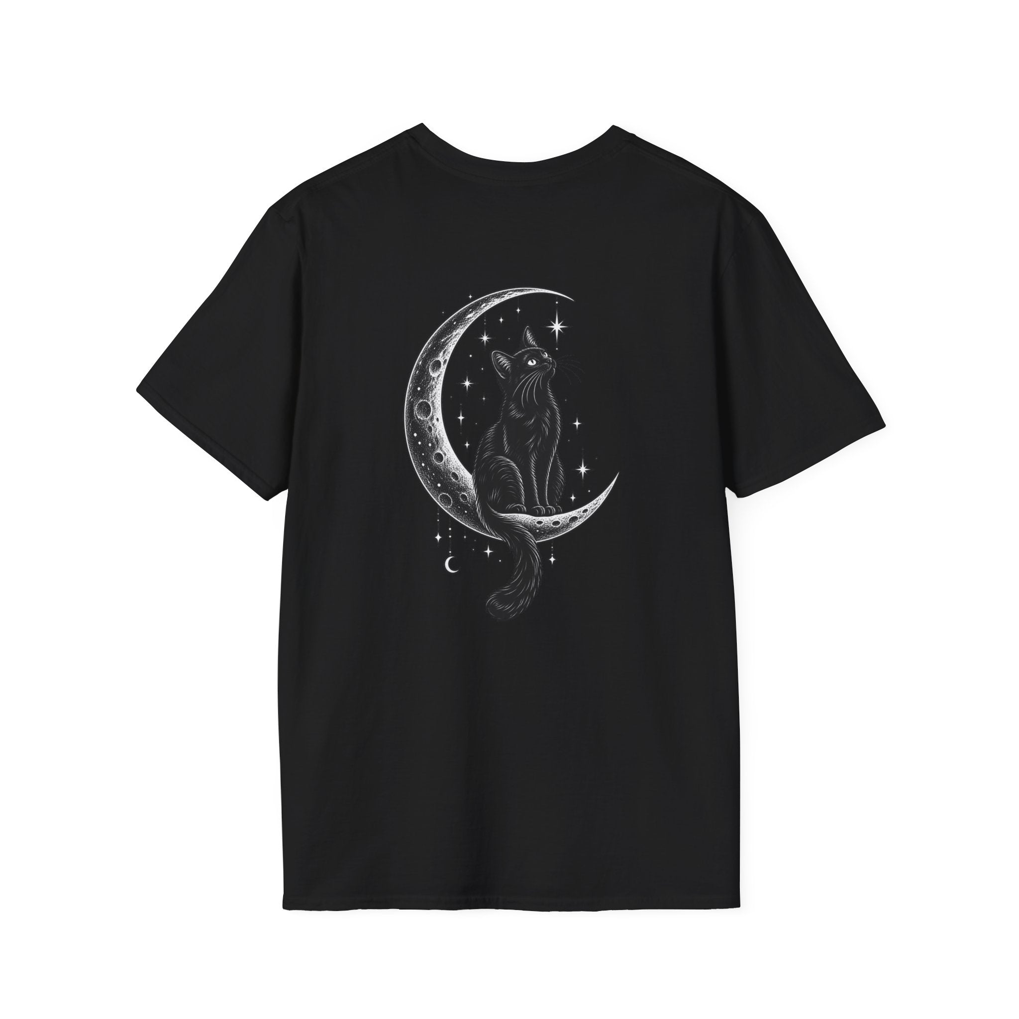Black Cat Shirt Moon Silhouette Minimalist Funny Cat Lover Graphic Tee Unique Gift Black Cat T shirt