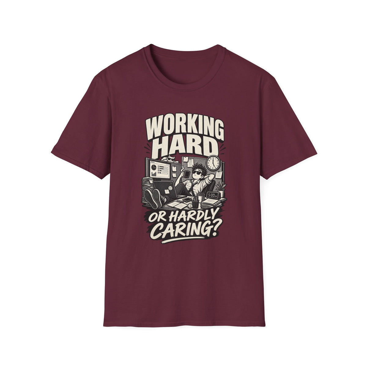 Funny Dark Humor Tshirt — Funny Office Tshirt Dark Humor Graphic Tee Unique Coworker Gift WORKING HARD Shirt