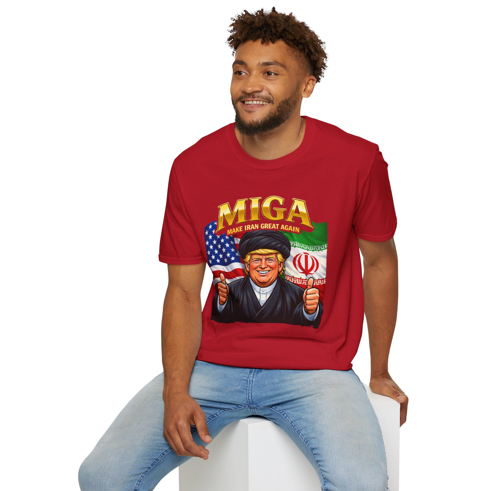 Funny Trump Iranian Flag Shirt Make Iran Great Again MIGA Softstyle T-Shirt Best