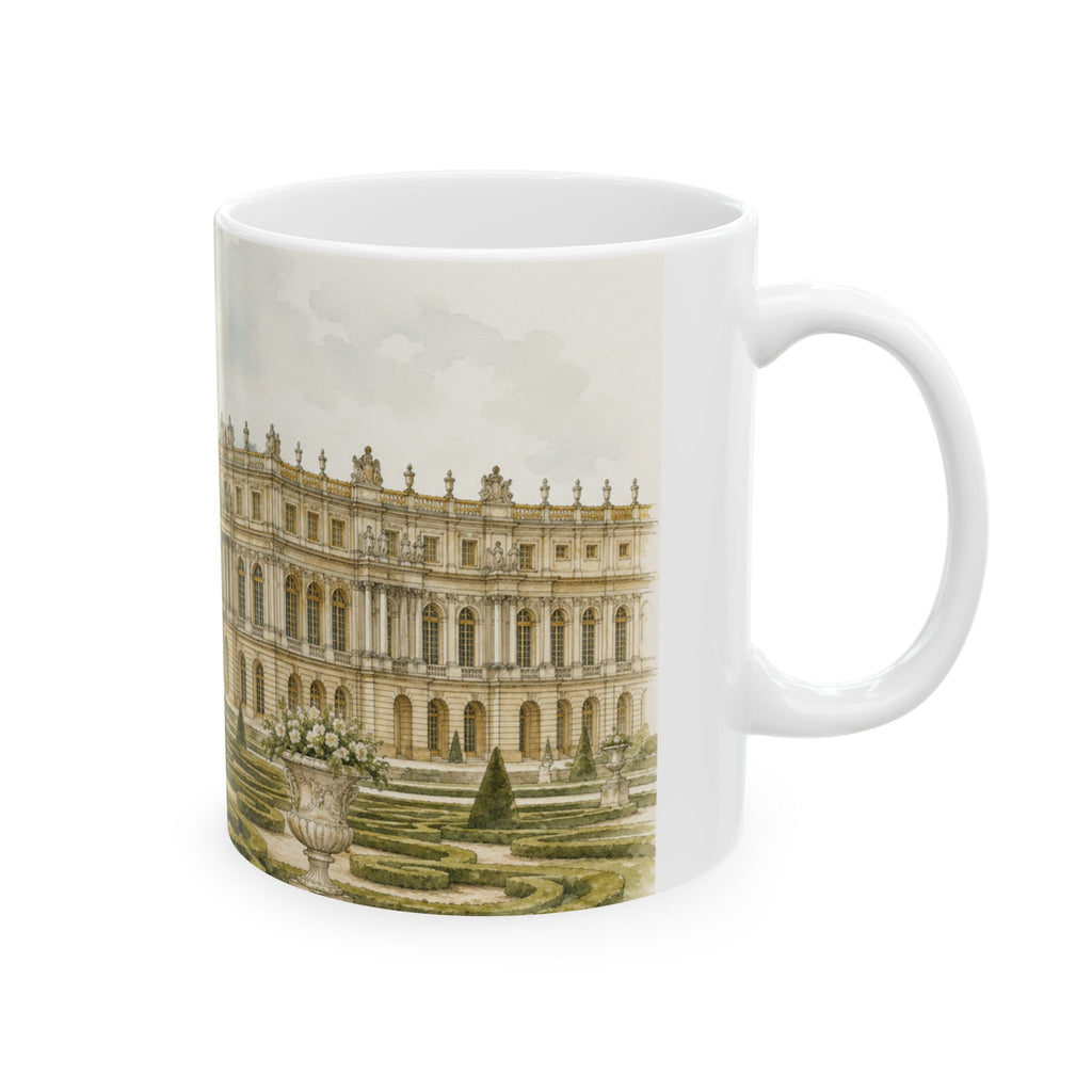 Palace of Versailles Mug Elegant Watercolor French Garden Coffee Cup Gift Ceramic Travel Mug