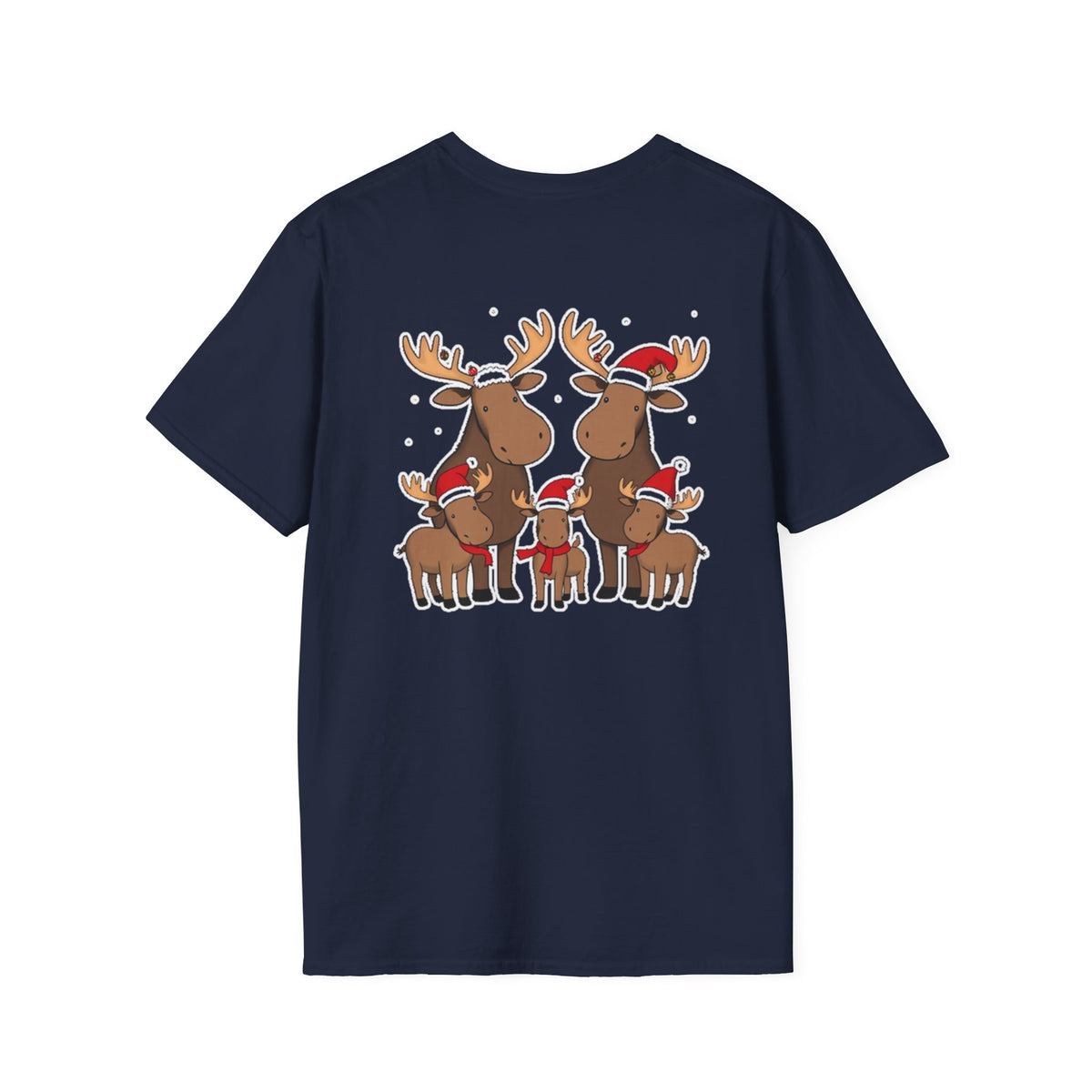 Christmas Moose Family T-Shirt | Cute Cartoon Holiday Design Unique Holiday Gift Shirt