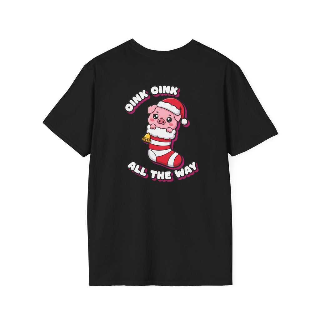 Cute Christmas Shirt Oink Oink All The Way Funny Animal Unisex Softstyle Tee Christmas Gift