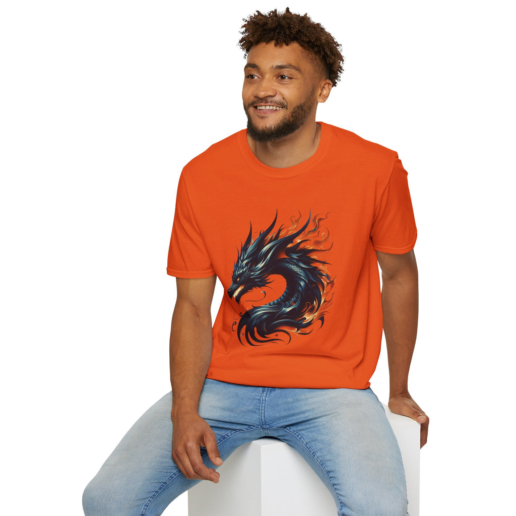 Dragon T-shirt Mens Graphic Tee Clothing Apparel Chinese Symbol Unisex Softstyle