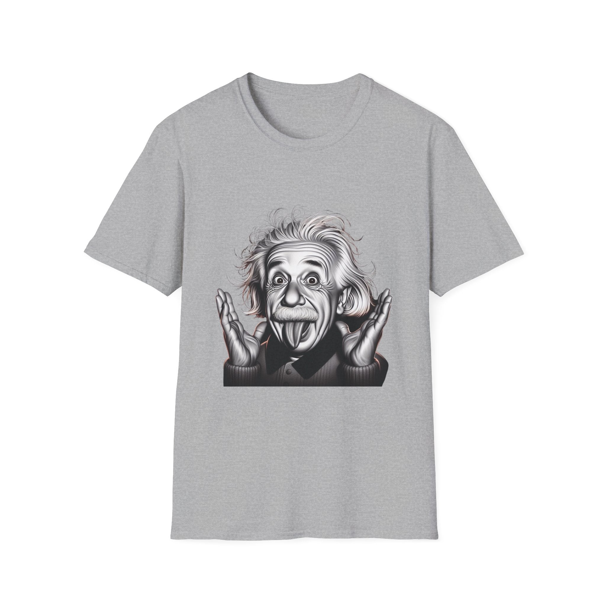 Funny Albert Einstein Print T-Shirt Unisex Softstyle T-Shirt Cotton Unique Gift