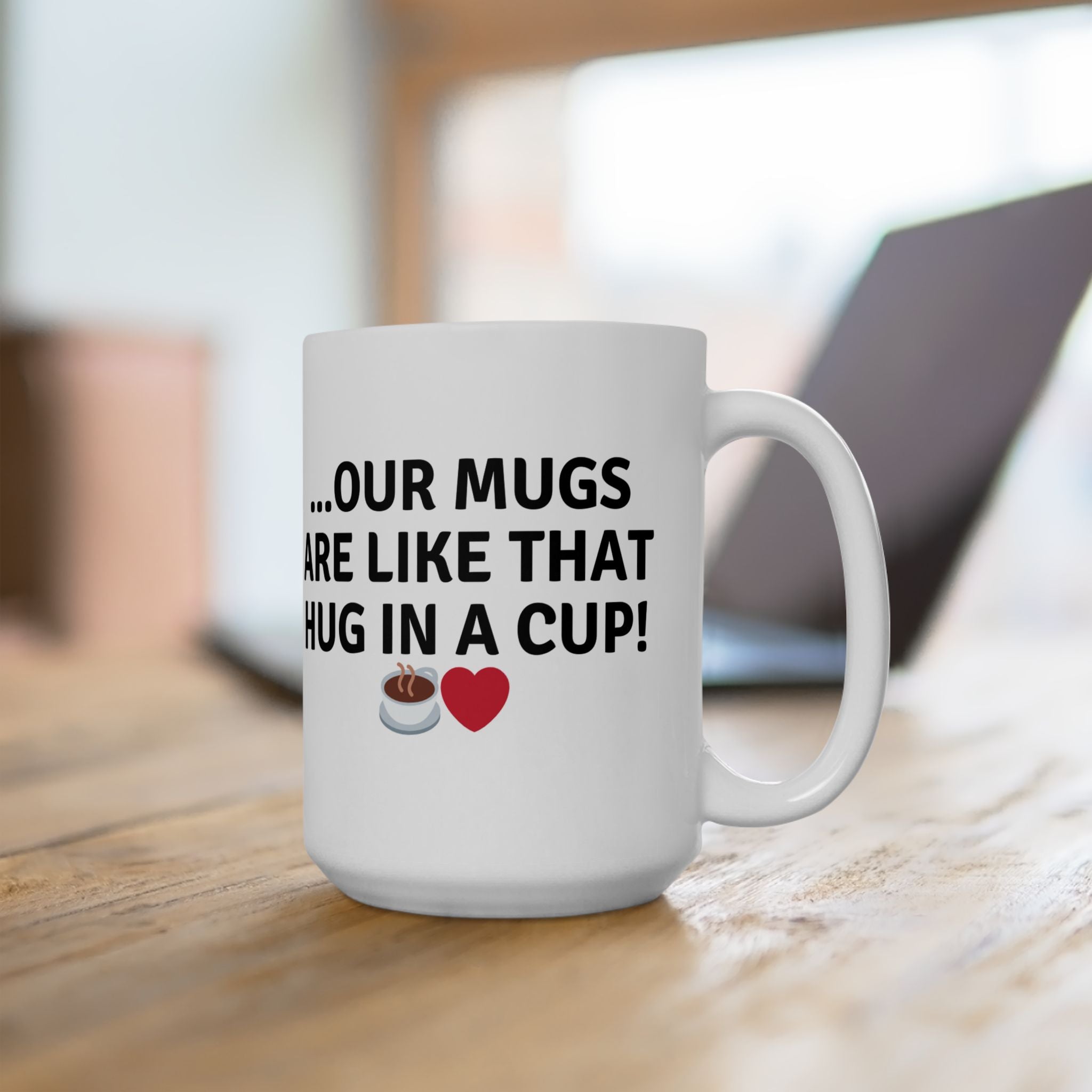 Funny Ceramic Mug Girlfriend Love Hug White Coffee Tea Gift Different Sides 15oz