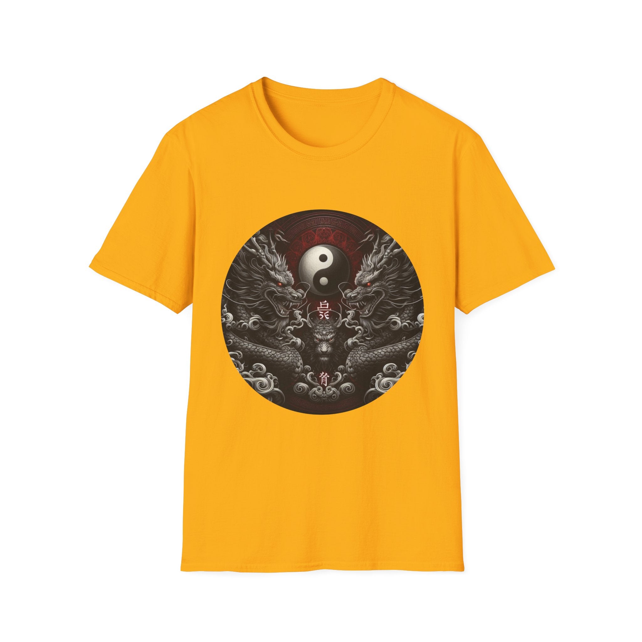 Dragon T-shirt Men Women Graphic Tee Clothing Apparel Symbol Ying Yang Best Gift