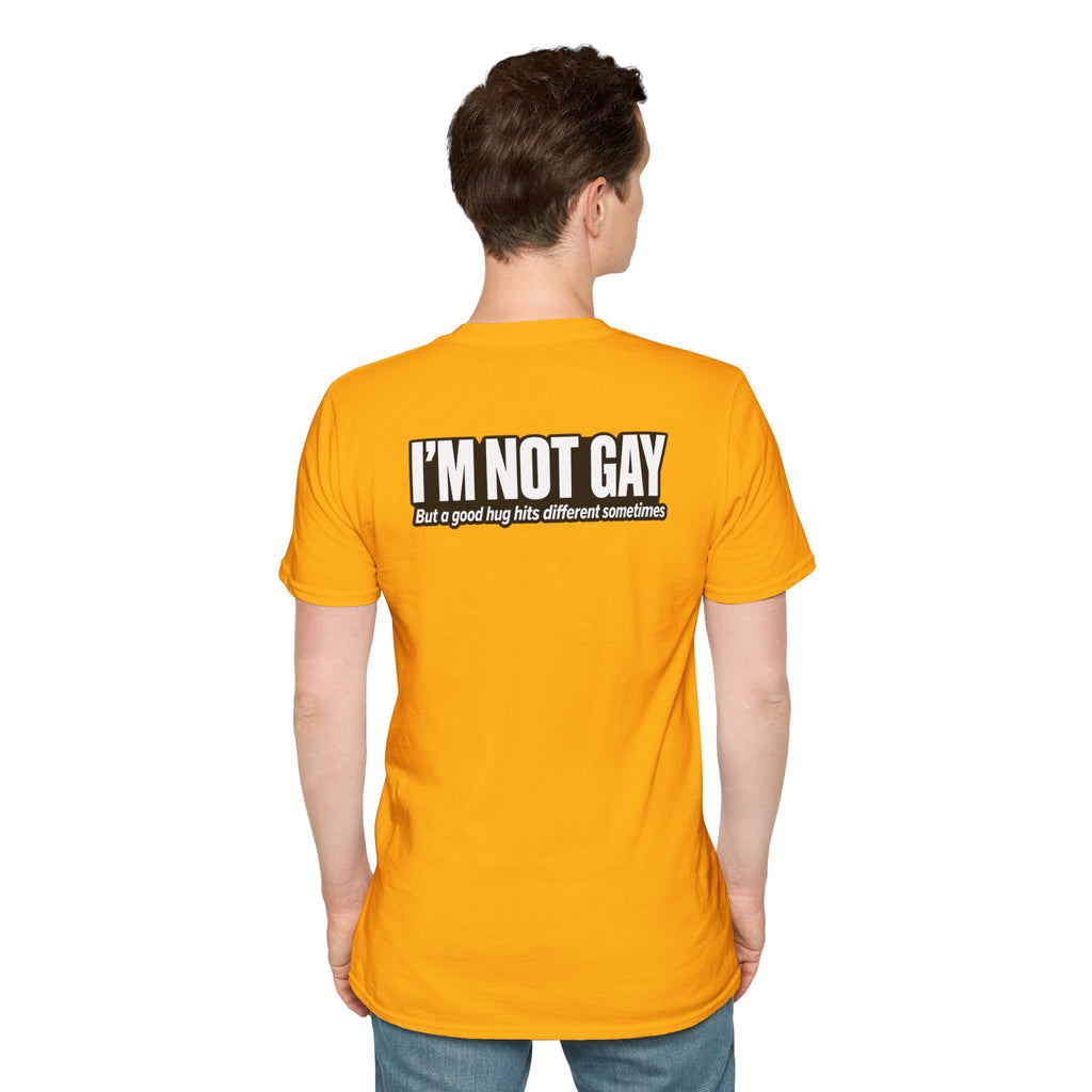 Dark Humor Funny Tshirt I'm not Gay but a Hug huts different Tee Unique Gift Unisex Softsyle Shirt