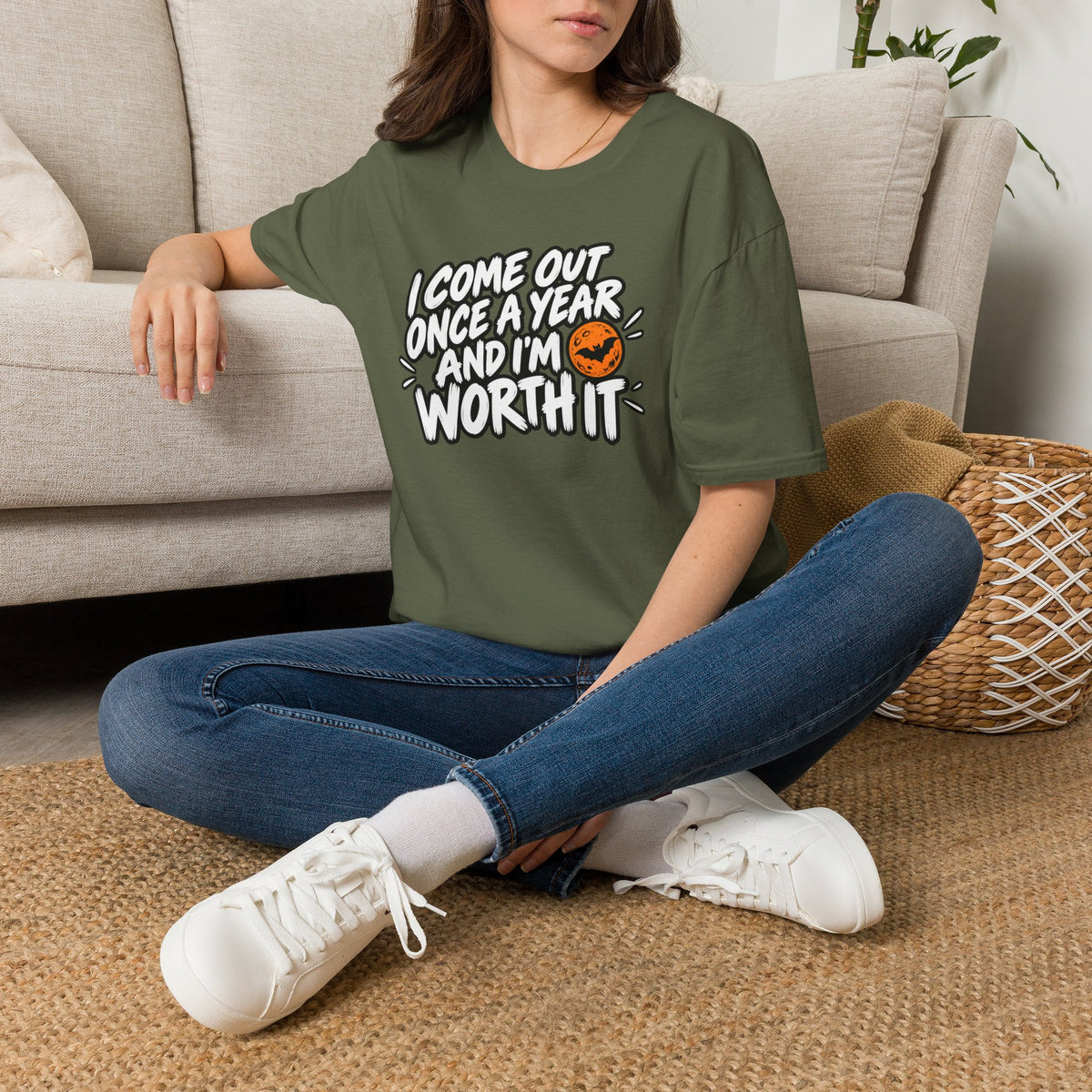 Funny Halloween Shirt I Come Out Once a Year and I'm Worth It Tee Graphic T-Shirt