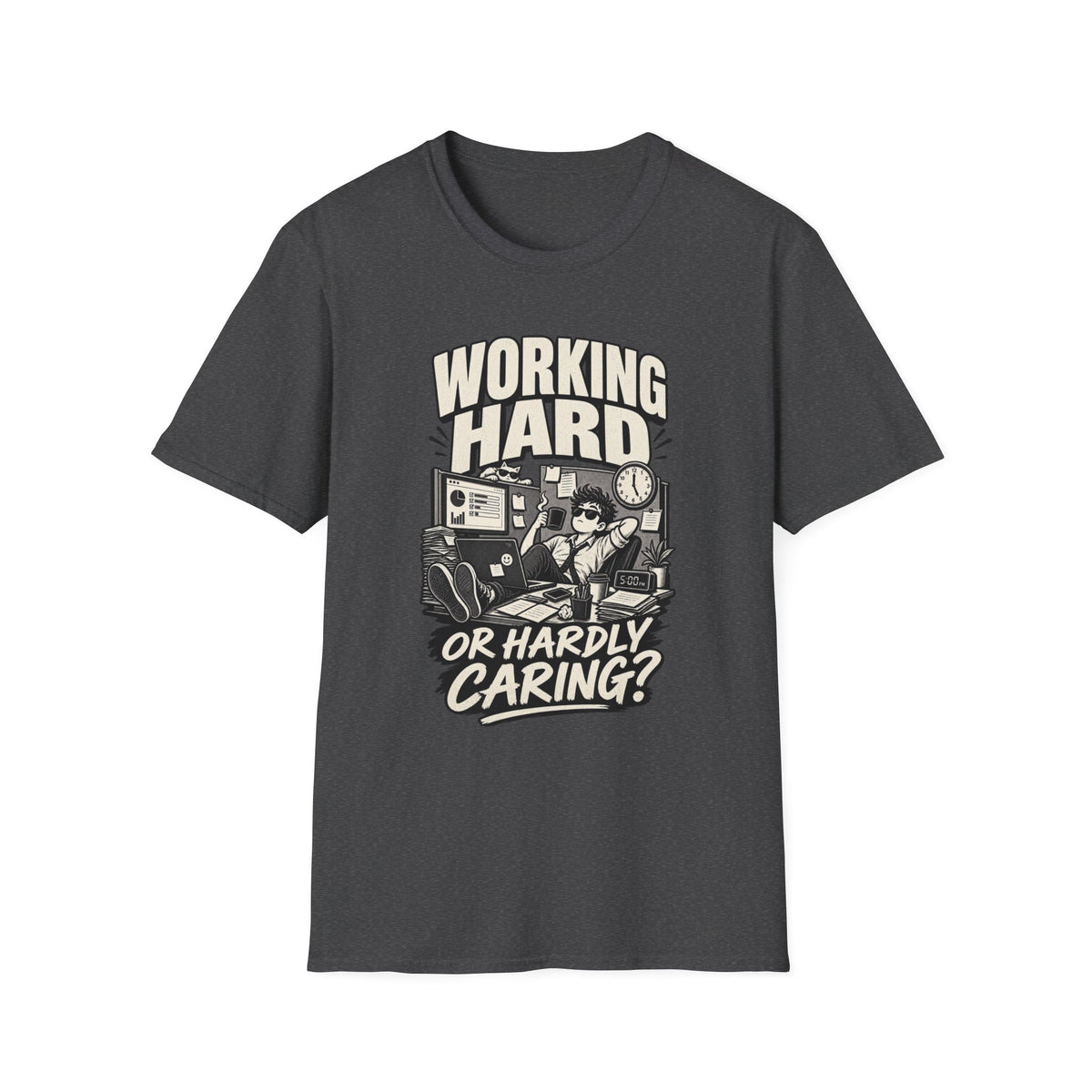 Funny Dark Humor Tshirt — Funny Office Tshirt Dark Humor Graphic Tee Unique Coworker Gift WORKING HARD Shirt