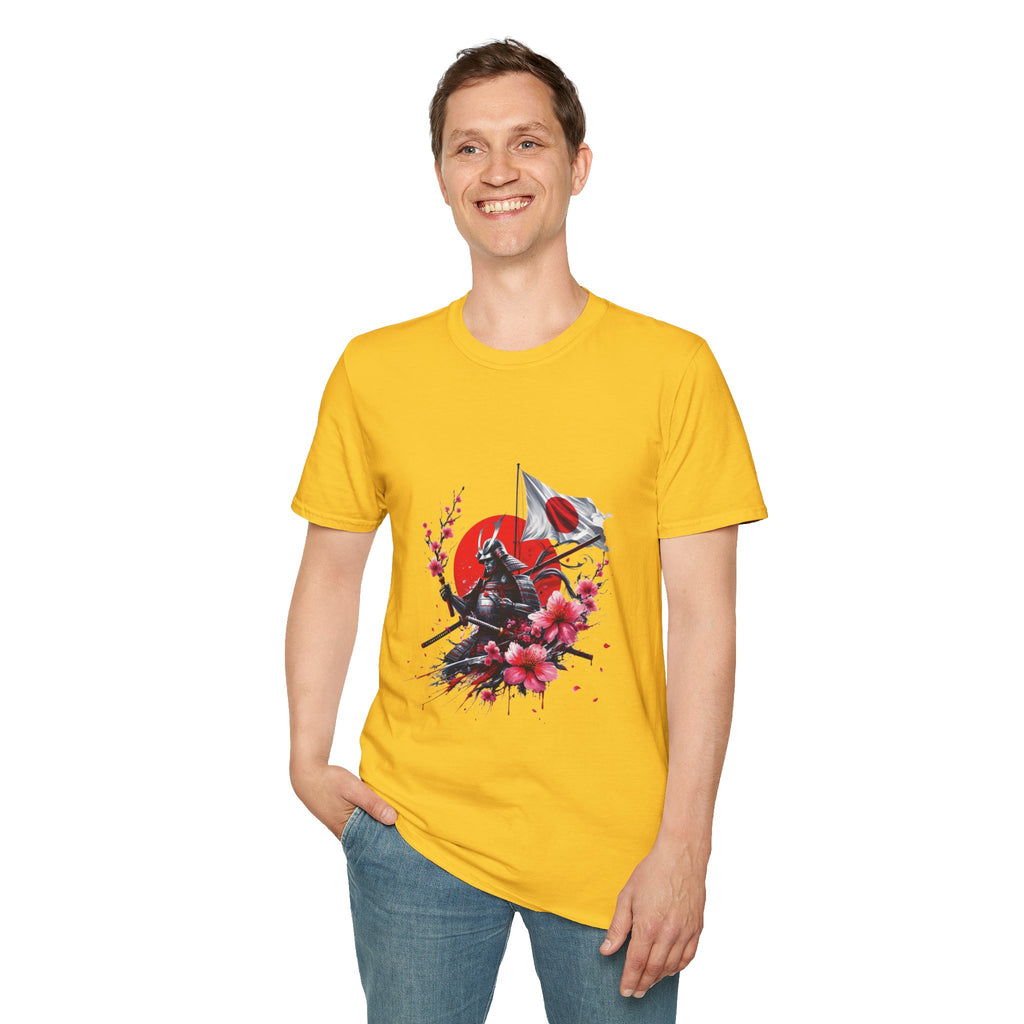 Japan Unisex Softstyle T-Shirt Japanese Art Sakura Samurai Cotton Gift Unique
