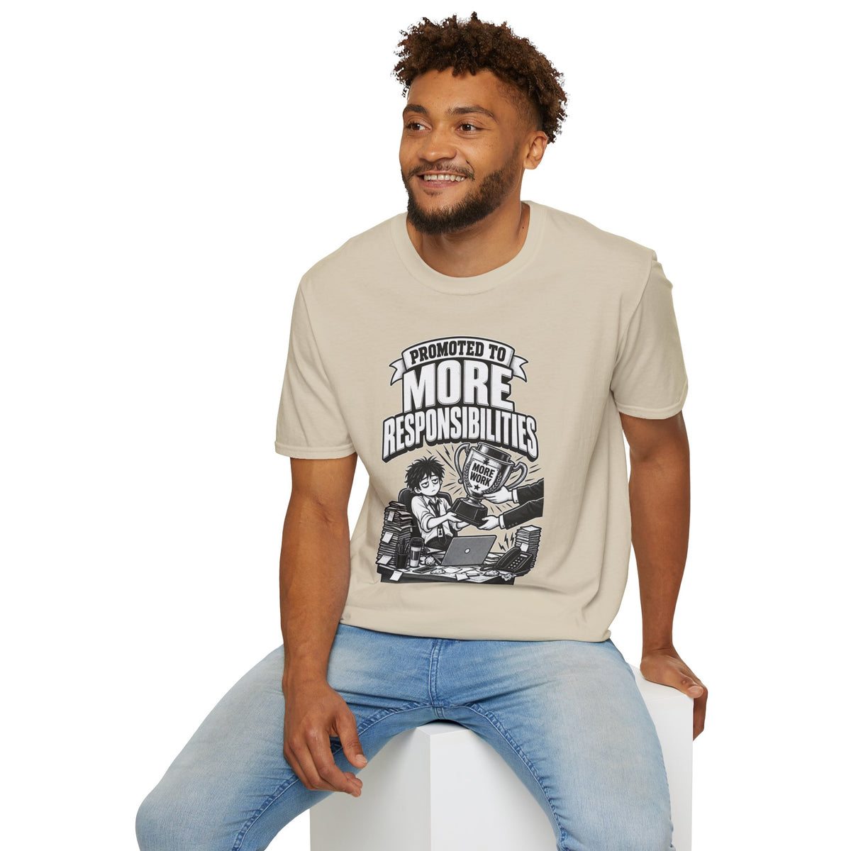 Funny Dark Humor Tshirt — Funny Office Tshirt Dark Humor Graphic Tee Unique Coworker Gift PROMOTED TO MORE RESPONSIBILITIES Shirt