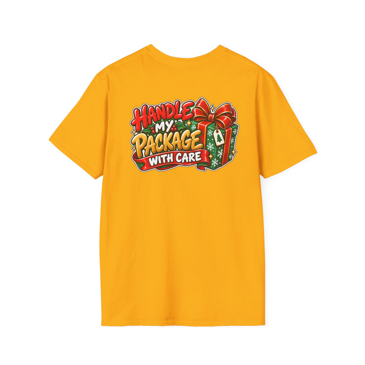Funny Christmas Pun Tee Cheeky Holiday Shirt Dark Humor Funny Shirt HANDLE MY PACKAGE WITH CARE T-Shirt Unique Gift